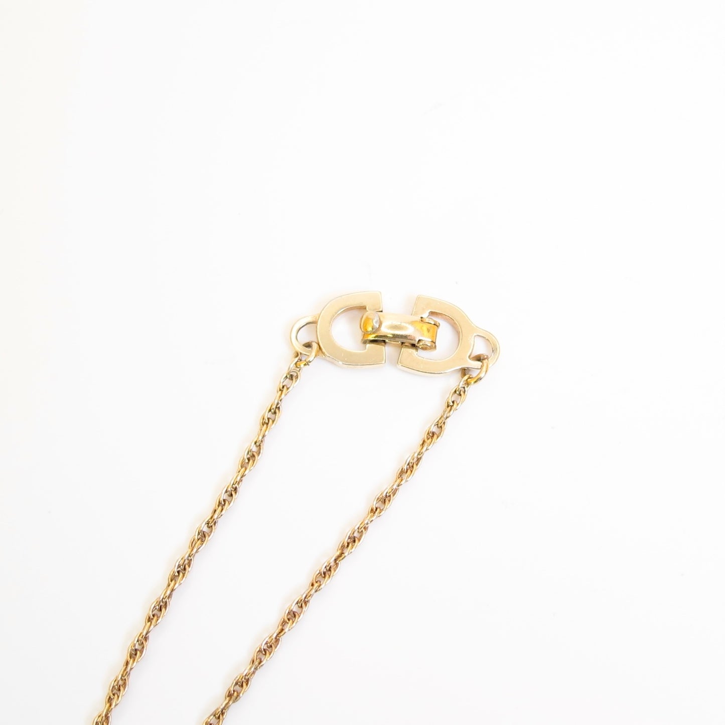 Christian Dior Vintage CD Logo in Square Golden Necklace