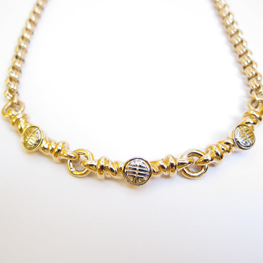 Givenchy Vintage Round 4G Logo and Chain Golden Necklace