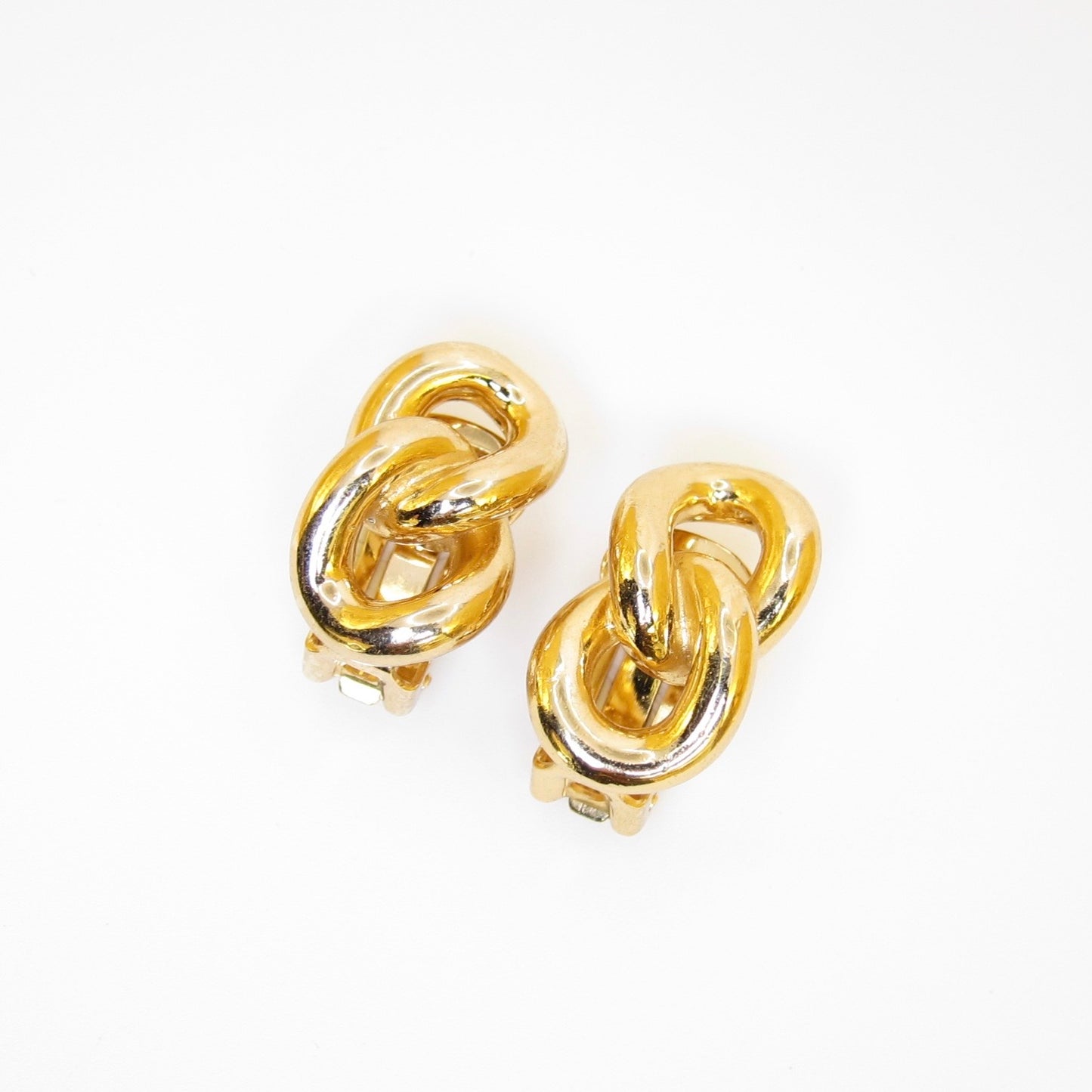 Christian Dior Vintage Interlocking Link Clip-On Earrings