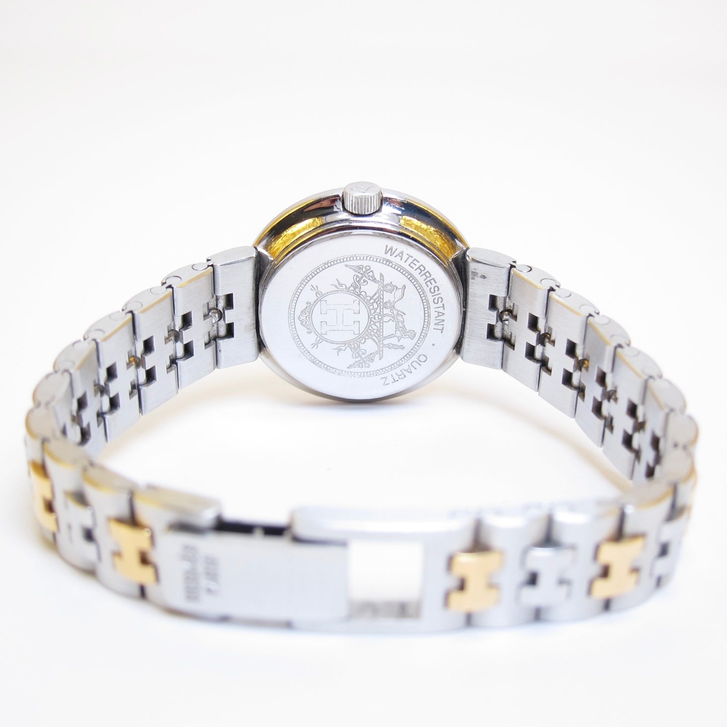 Hermes Vintage Olympia Ivory Face with Date and H Bracelet Two Tone Watch