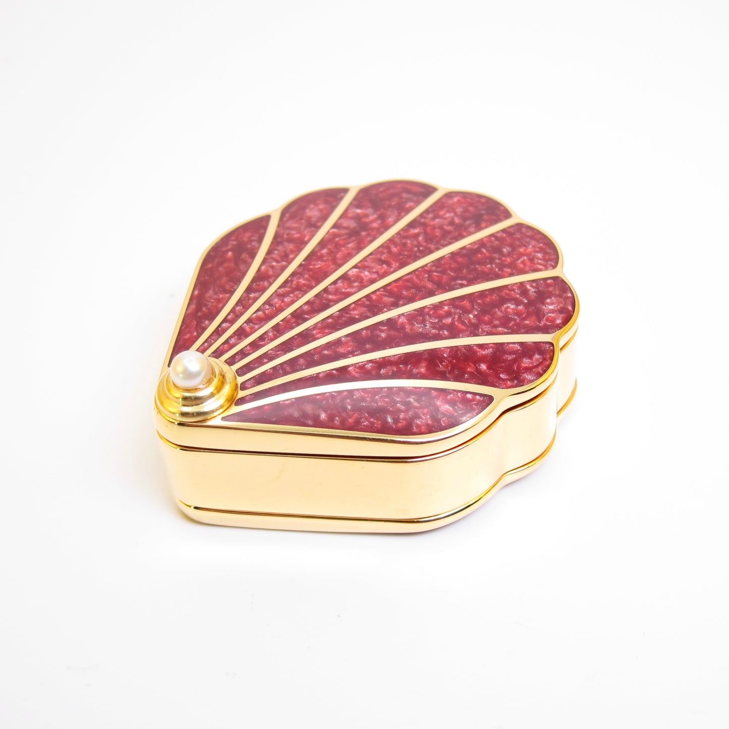 Mikimoto Vintage Red Shell with Pearl Golden Pocket Watch