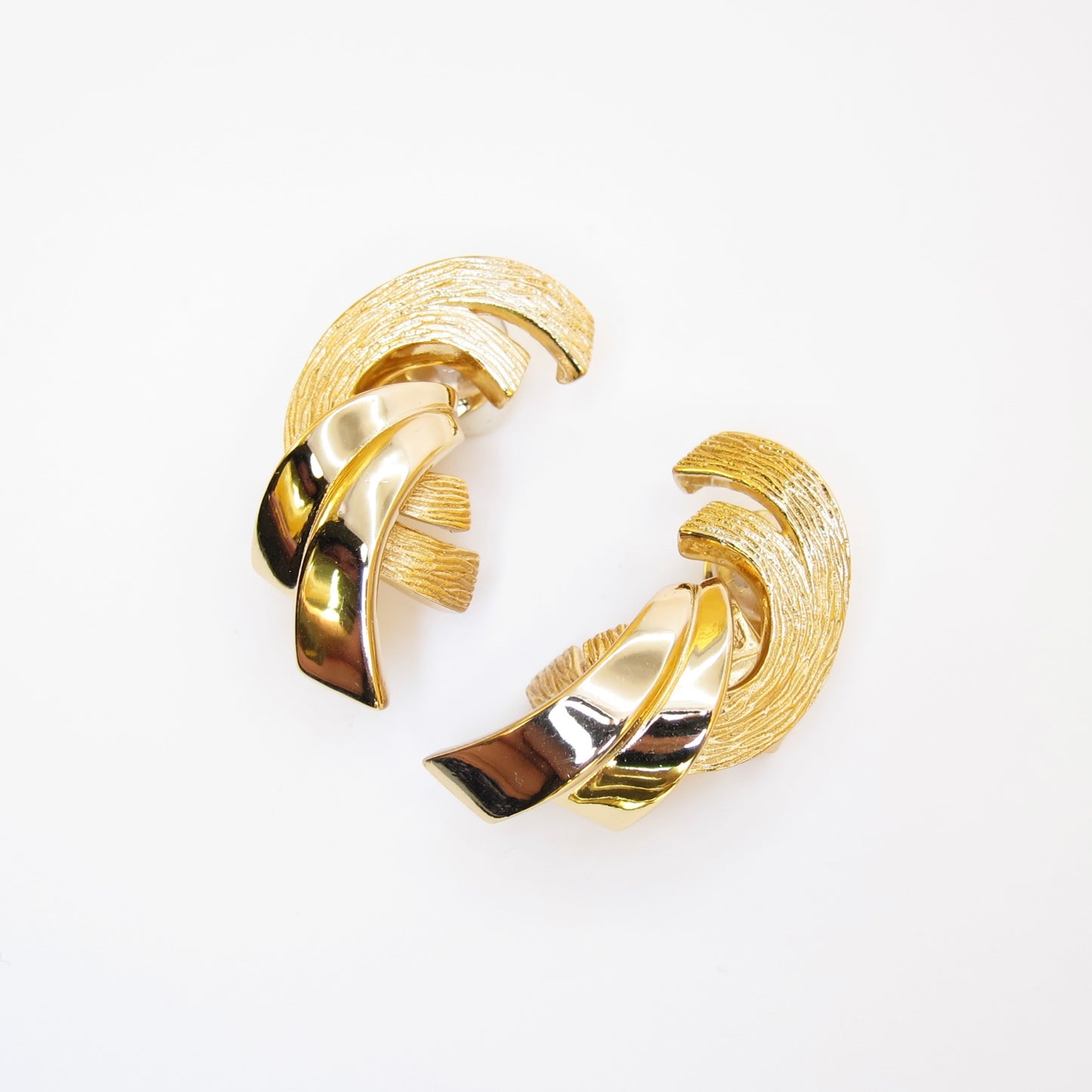 Christian Dior Vintage Stylish Golden Clip-on Earrings