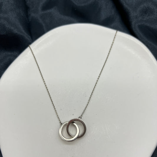 Tiffany Vintage 1837 Interlocking Circles Pendant 925 Silver Necklace