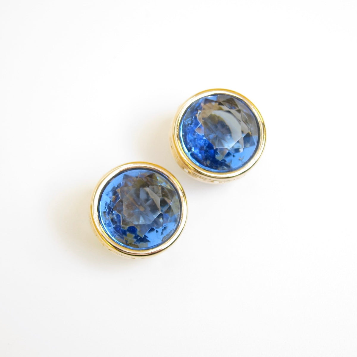 Givenchy Gold-Plated Blue Stone Clip-On Earrings
