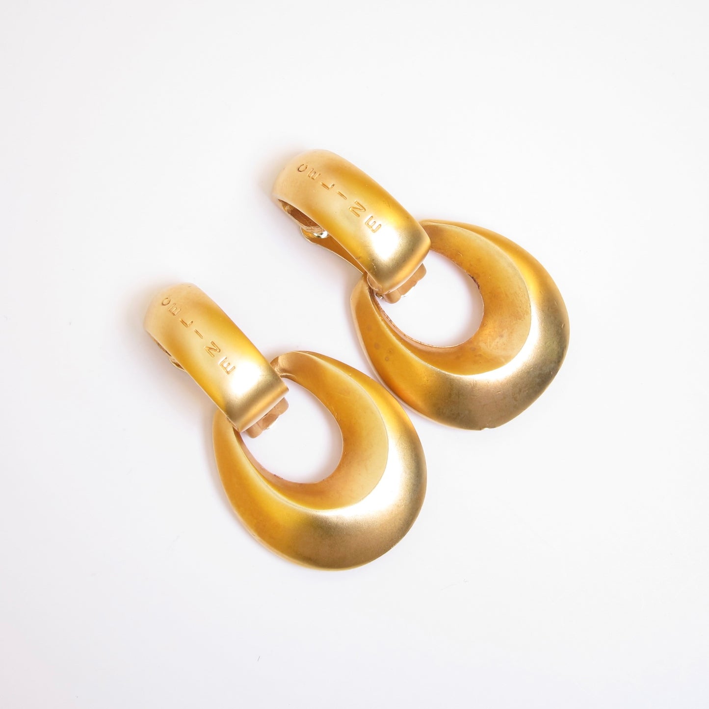 Celine Vintage Celine Logo 2-way Usage Golden Clip-on Earrings