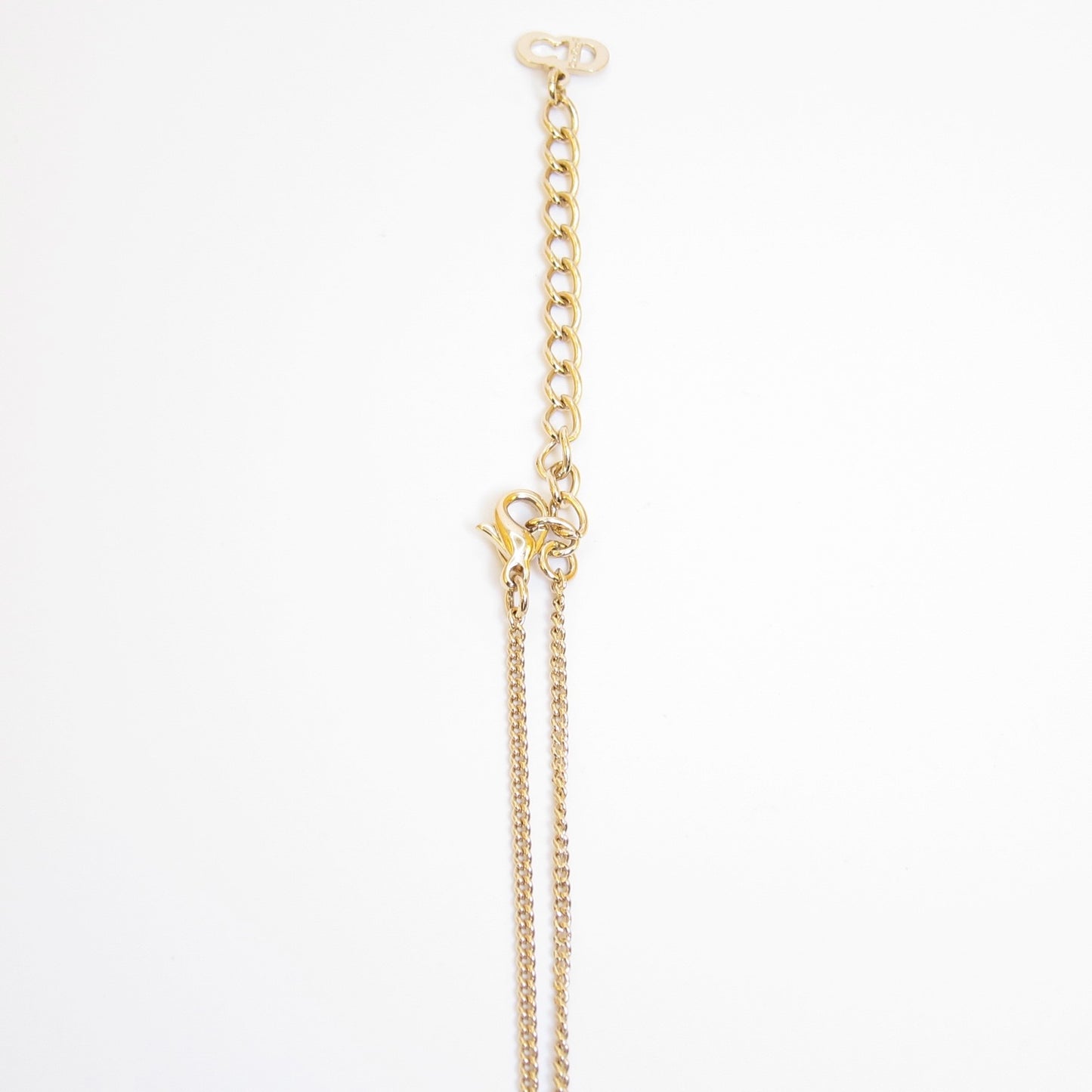 Christian Dior Vintage Pearl and Rhinestone Knot Golden Necklace