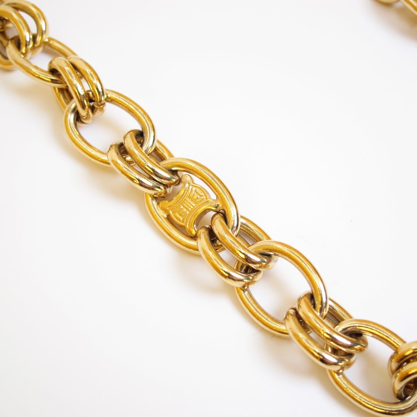 Celine Vintage Triomphe Golden Long Necklace