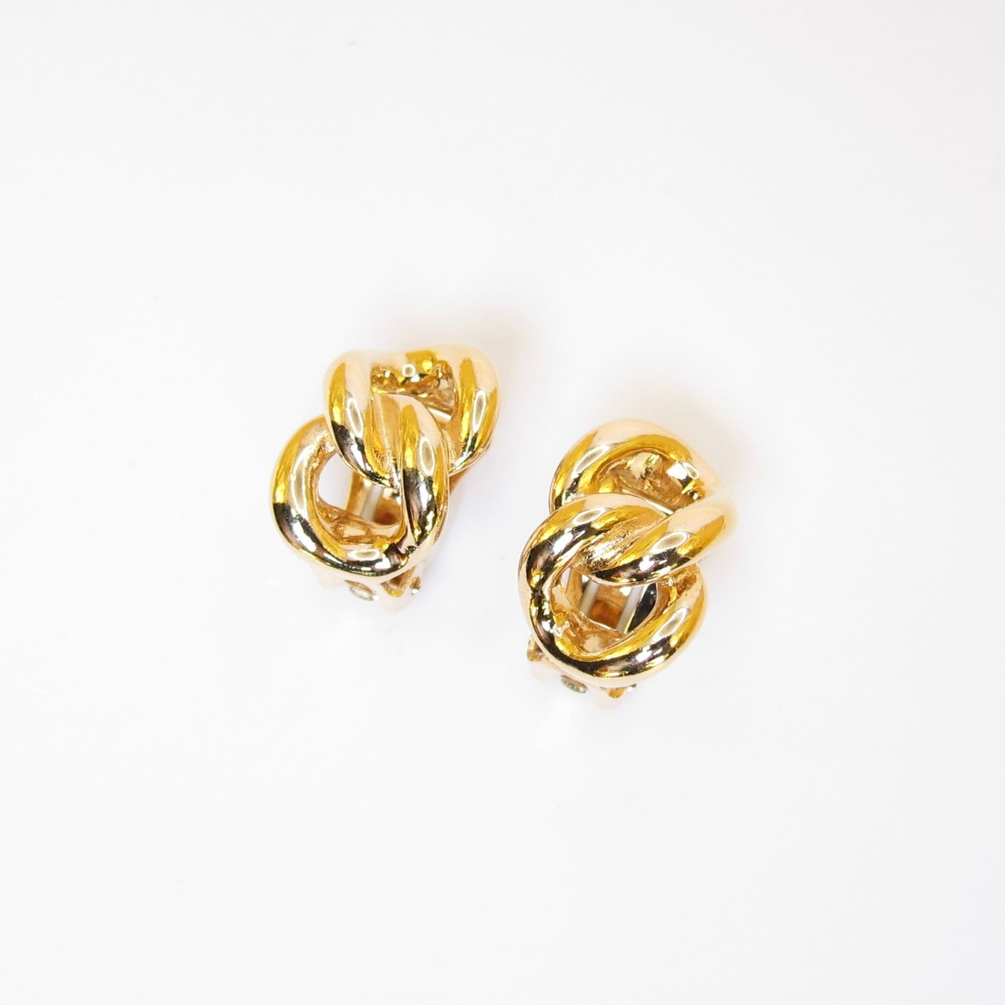 Christian Dior Vintage Link Golden Clip-on Earrings