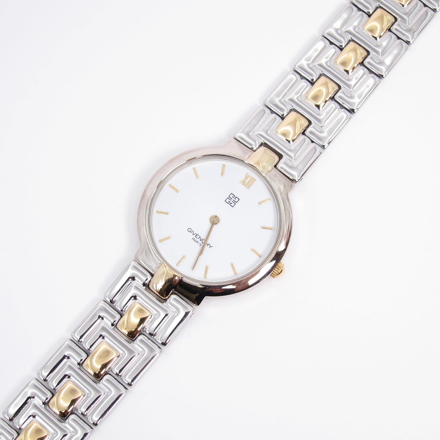 Givenchy Vintage Round White Face Two Tone Watch