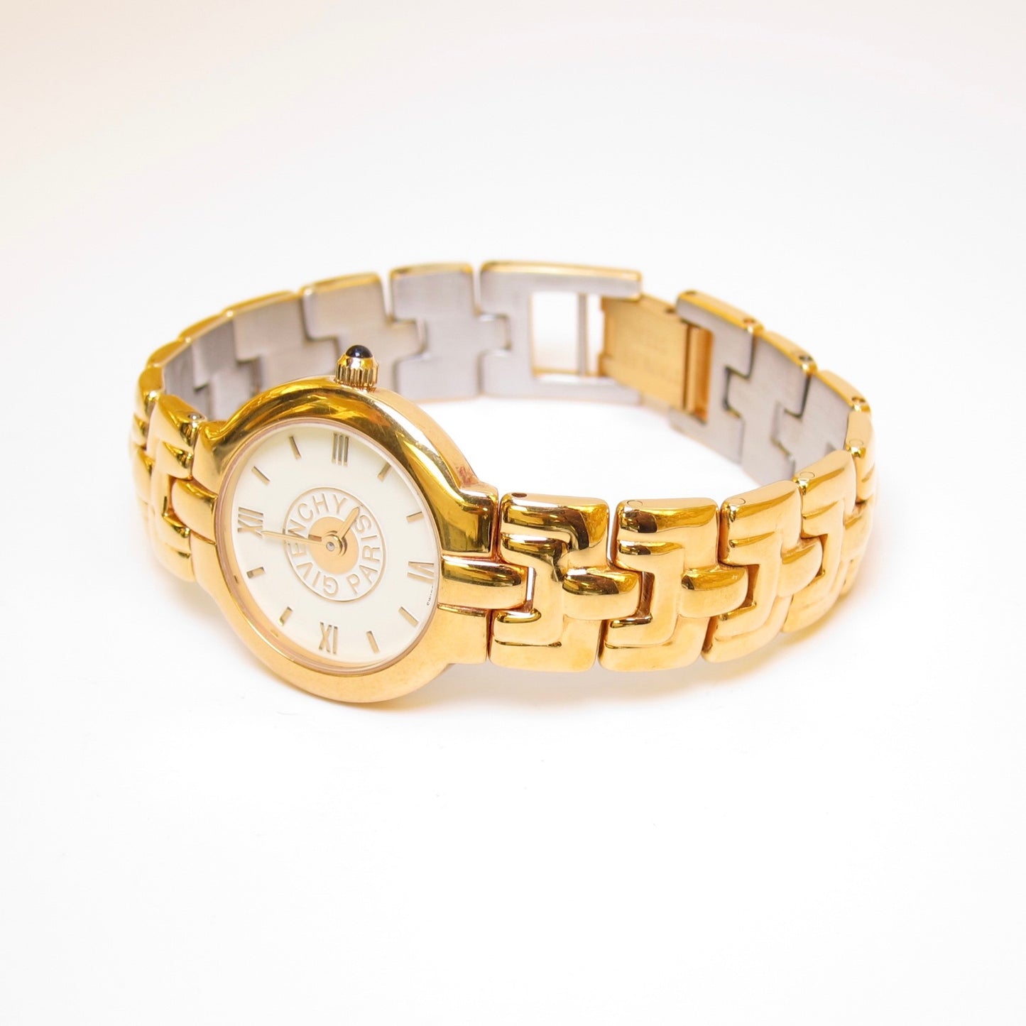 Givenchy Vintage Round White Face Golden Watch