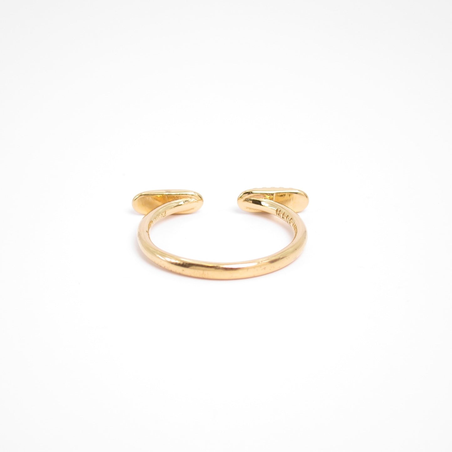 Fendi Vintage Filo Cubic Zirconia and Golden Open Cuff Ring