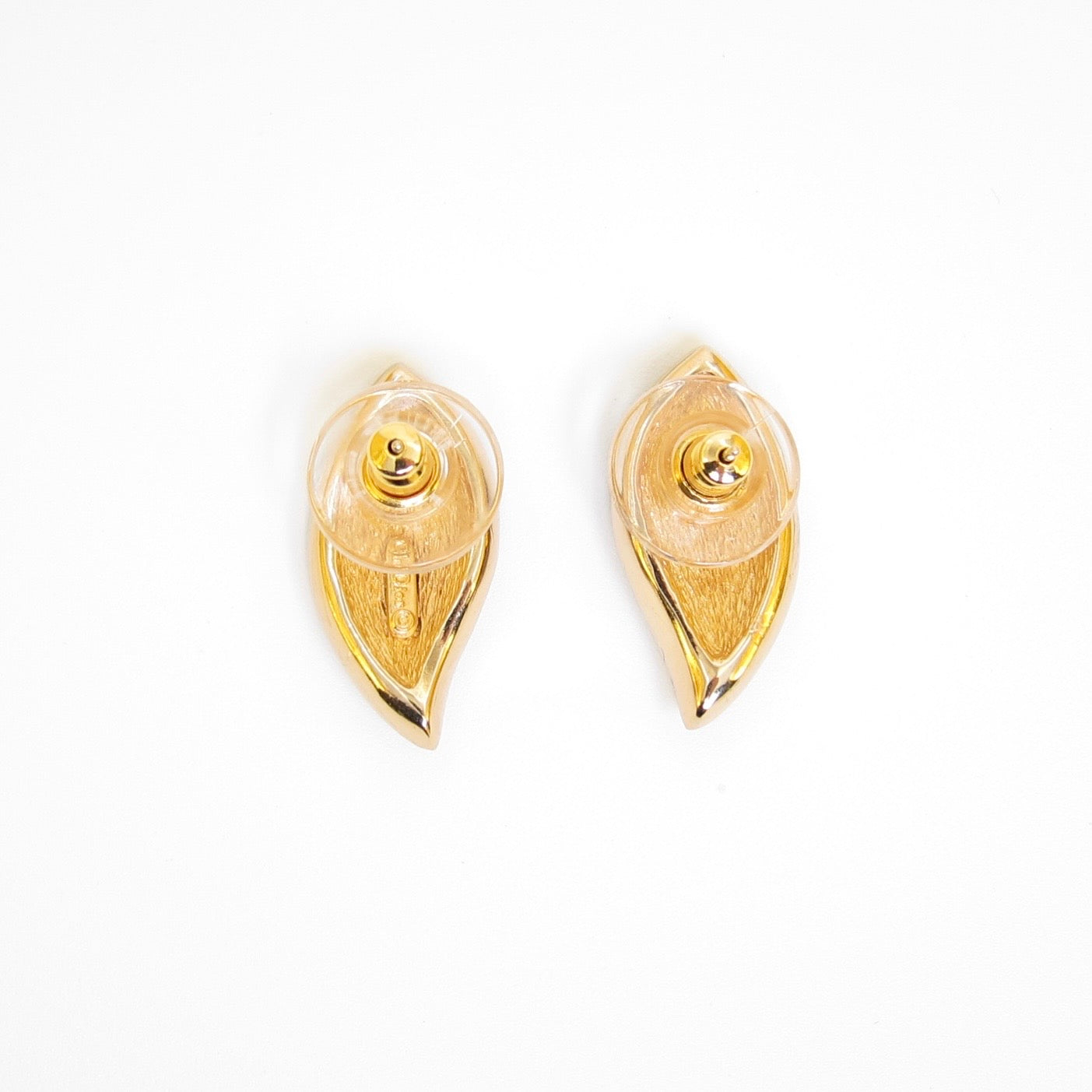Christian Dior Vintage Black Enamel Leaf Earrings
