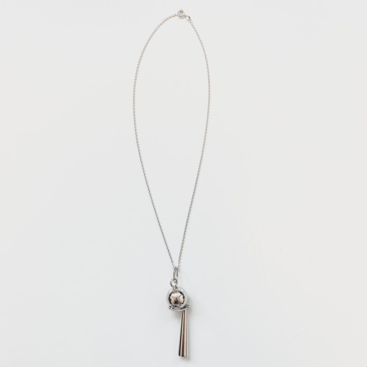 Hermes Vintage Whistle Pendant Silver Necklace