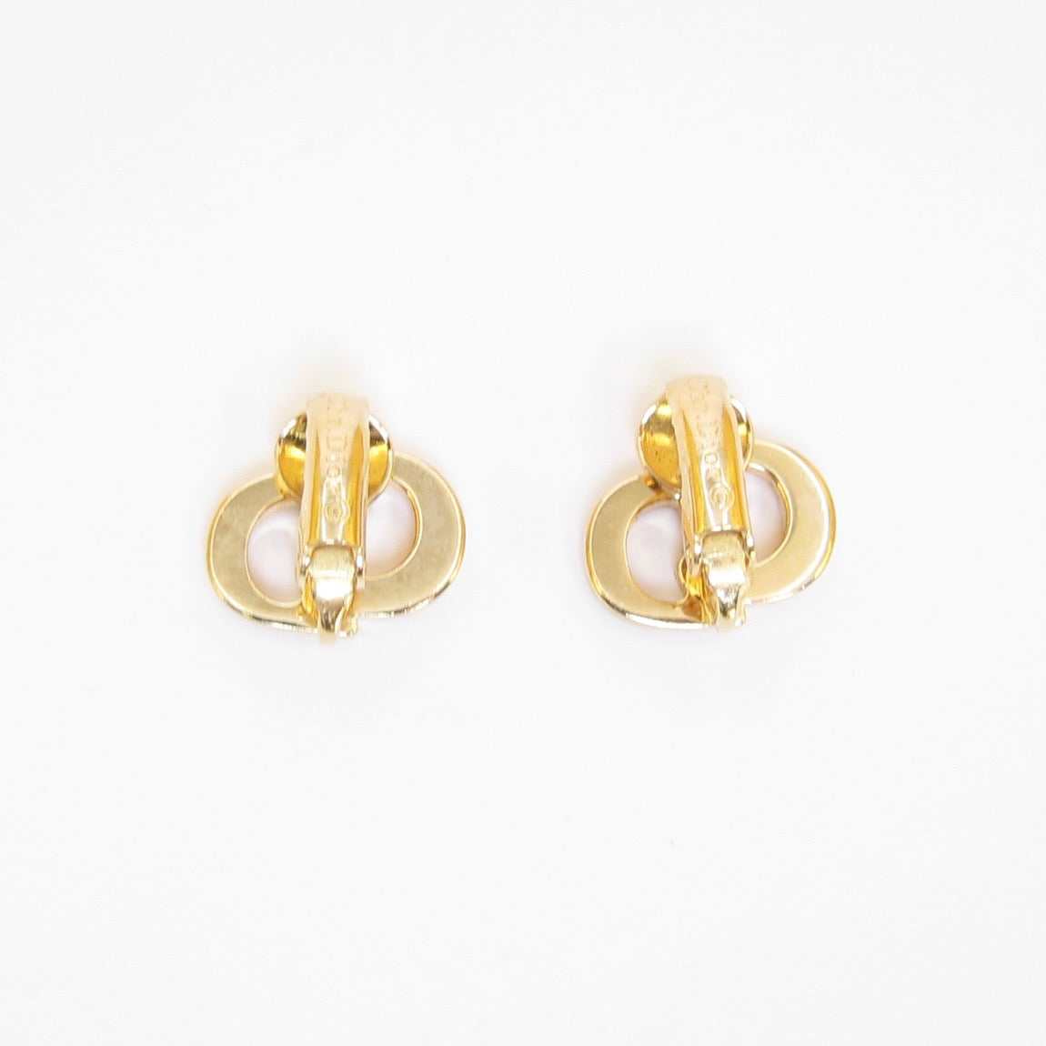 Christian Dior Vintage CD Logo Golden Clip-on Earrings