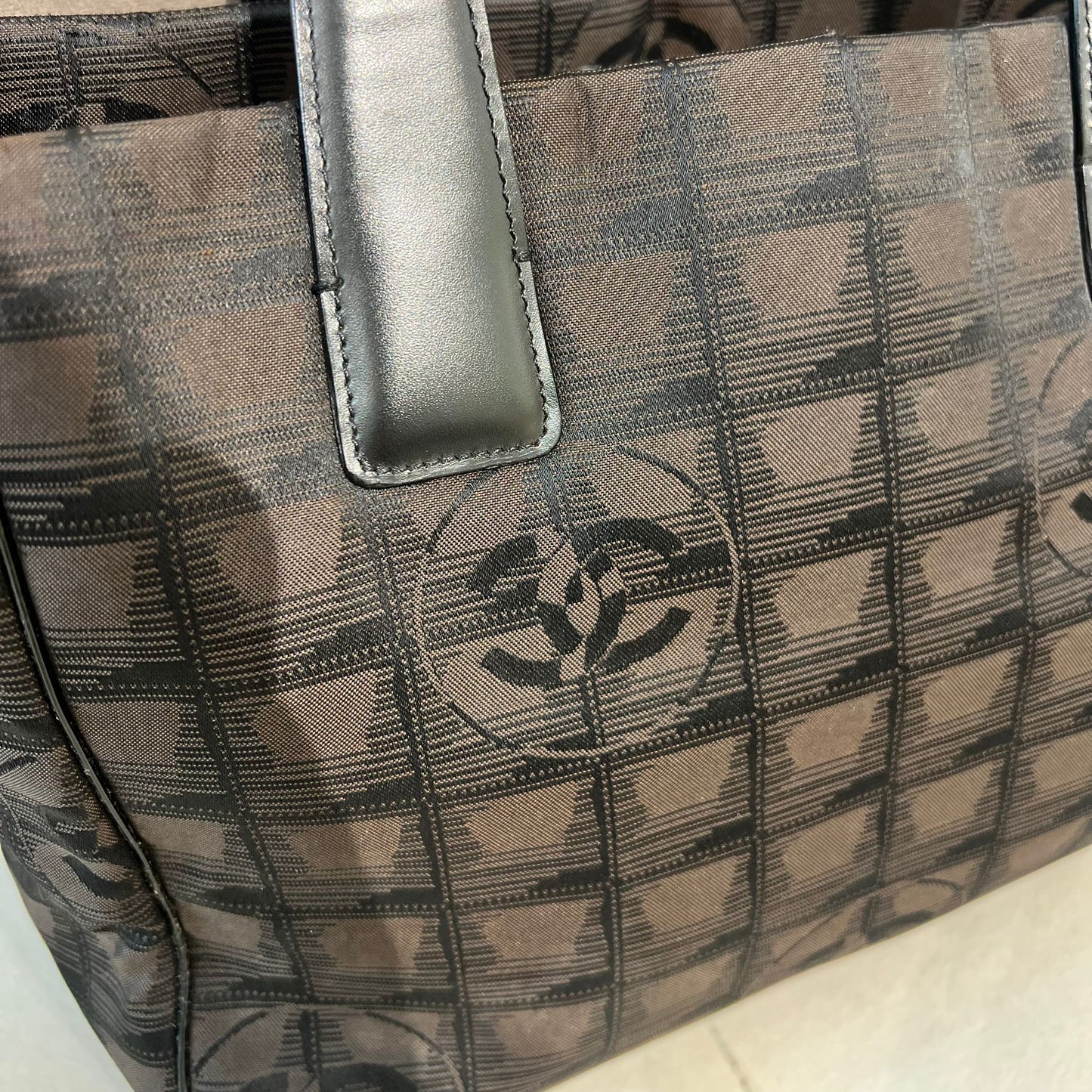 Chanel Vintage New Travel Line Brown Tote Bag