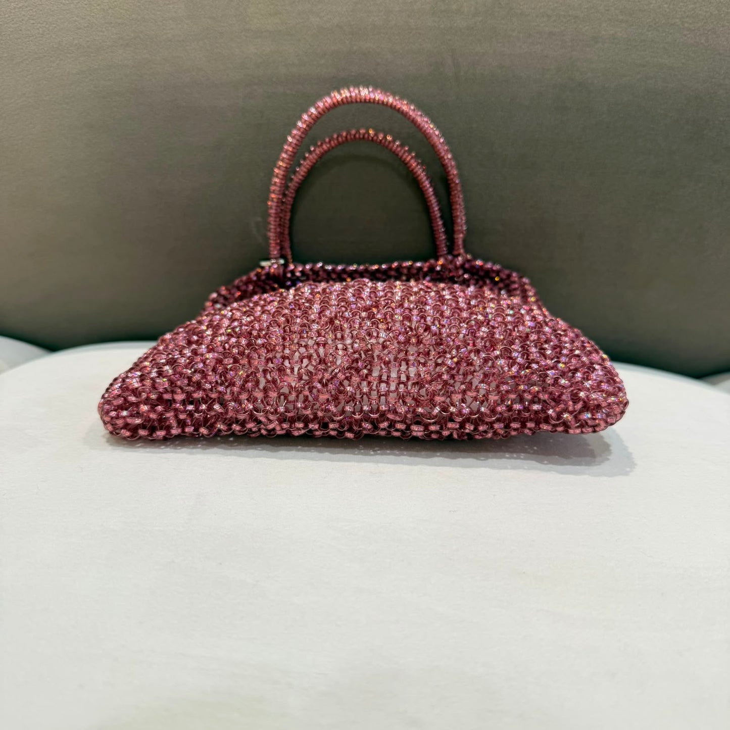 Anteprima Vintage Pink Wire Top Handle Handbag