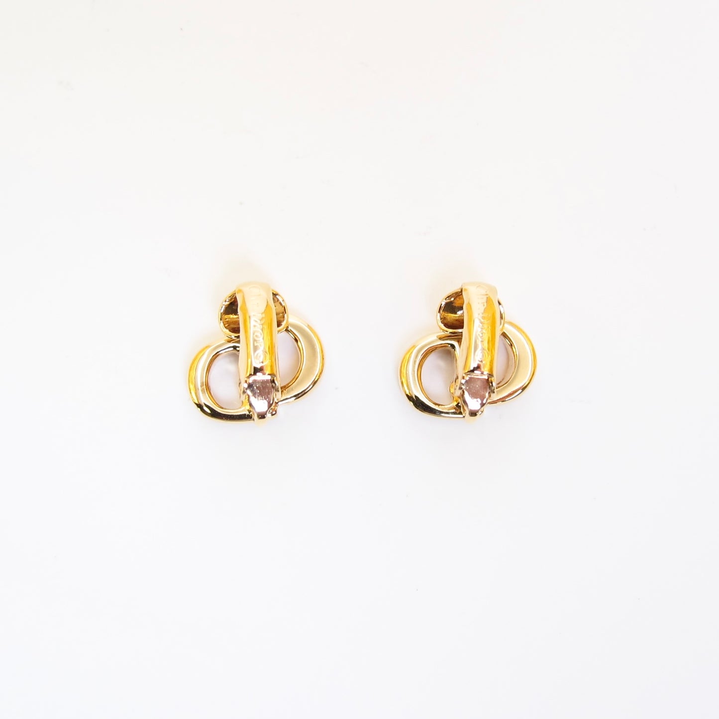 Christian Dior Vintage CD Logo Golden Clip-on Earrings