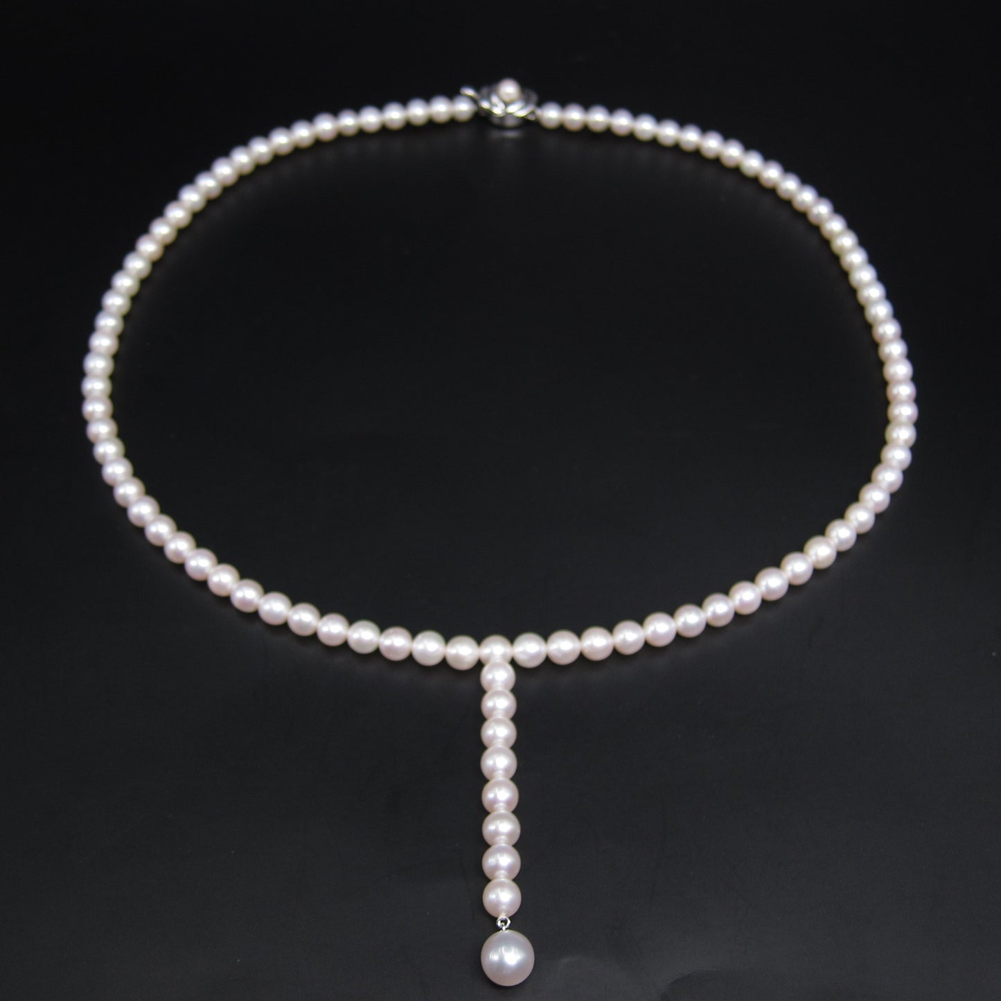 Tasaki Vintage Freshwater Pearl with Silver Buckle Necklace