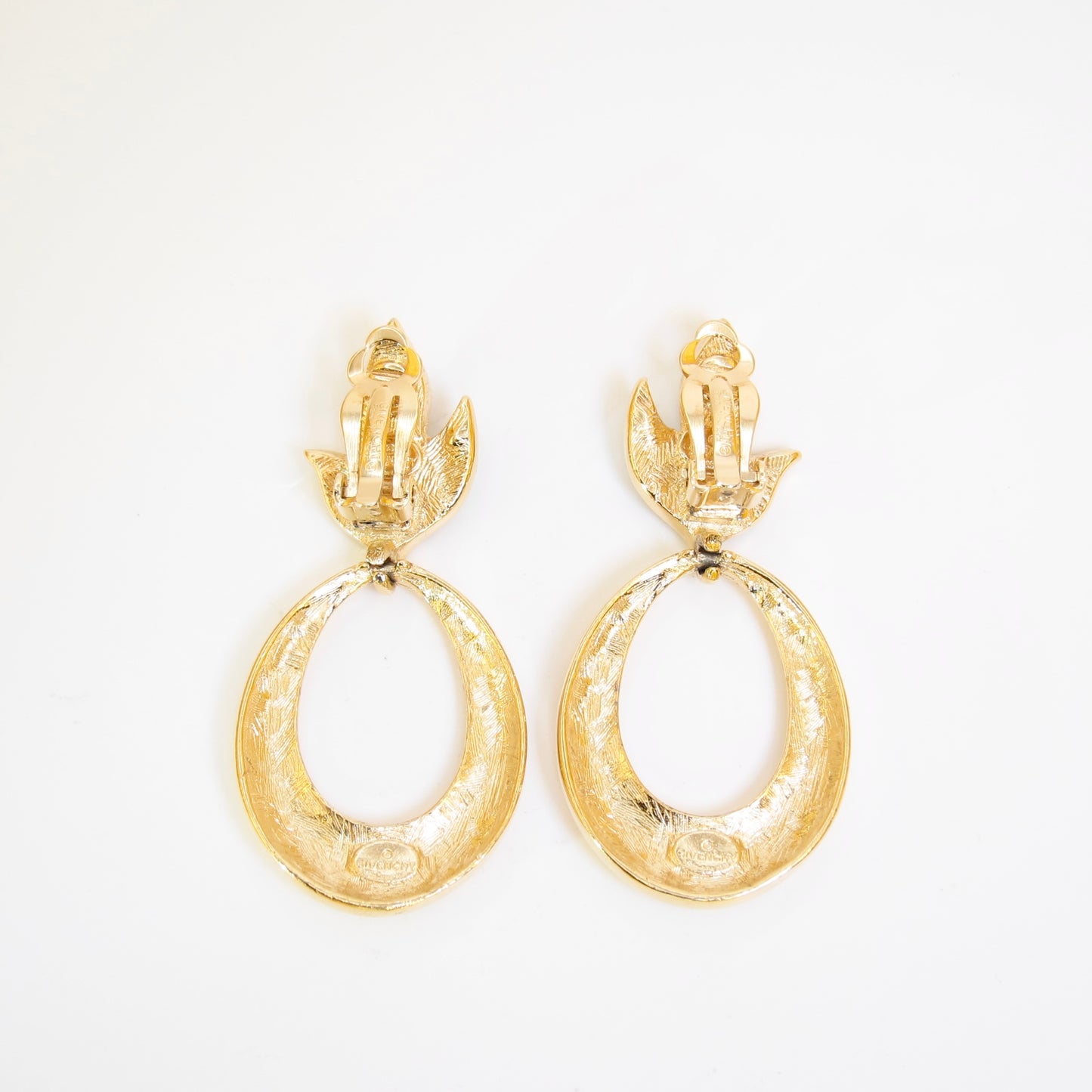 Givenchy Vintage Rhinestone Golden Clip-on Earrings