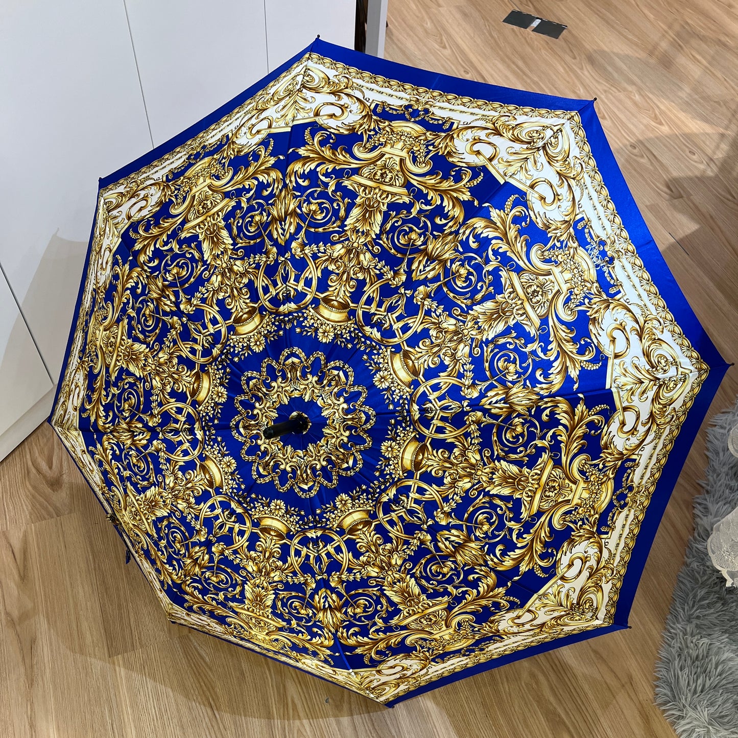 Versace Vintage Blue And Gold Umbrella