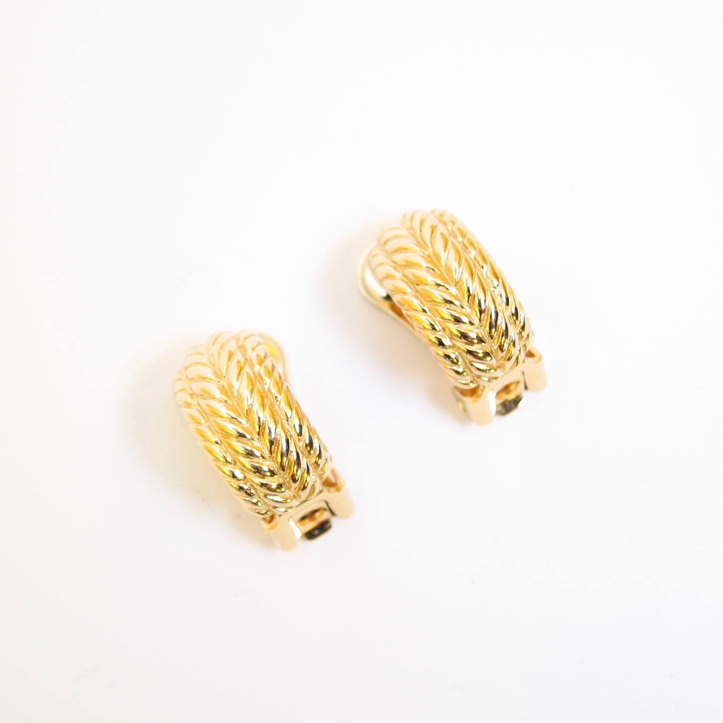 Christian Dior Vintage Stylish Golden Clip-on Earrings