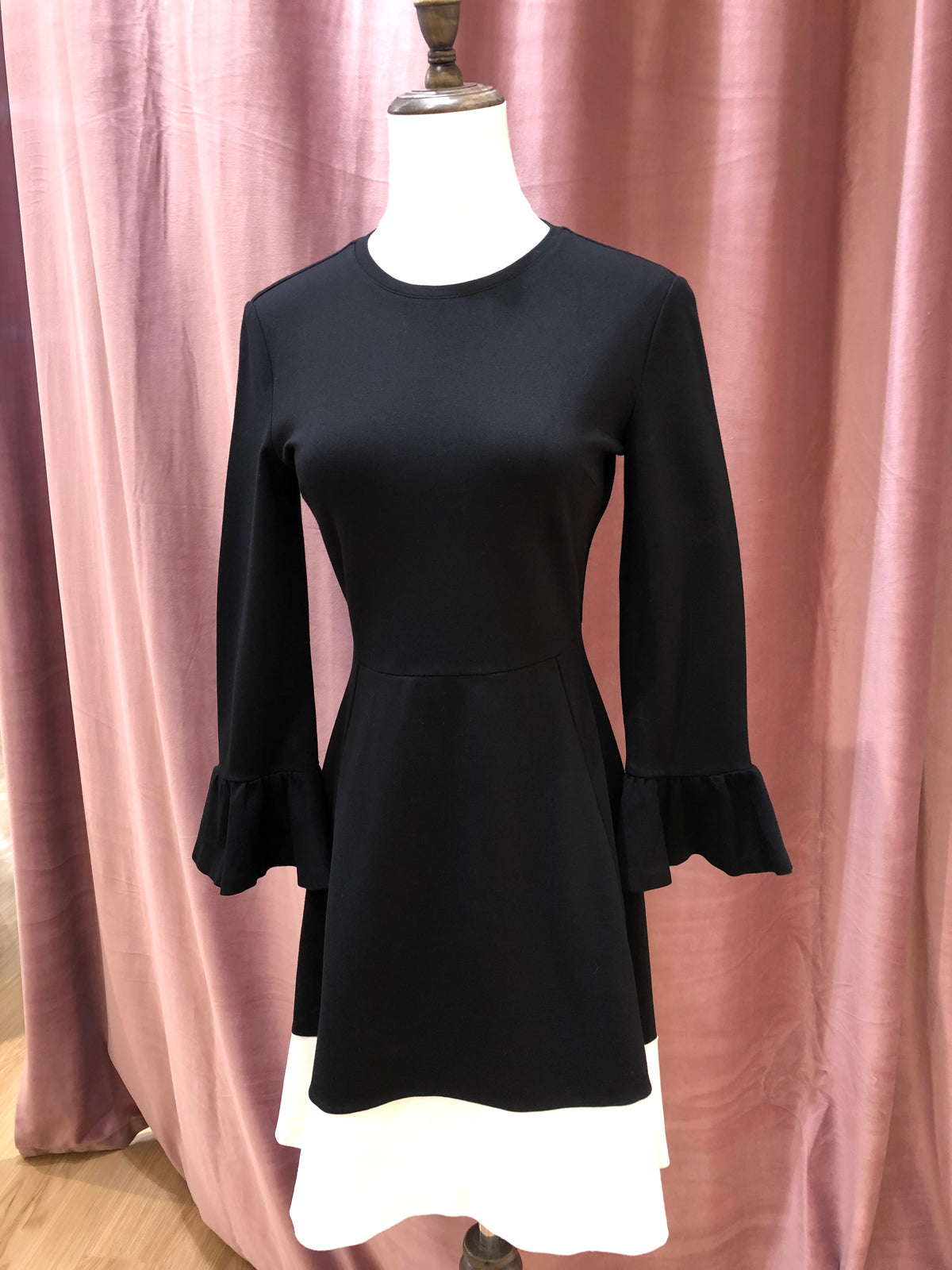 KATE SPADE Two Tone Ruffle Sleeve A Line Dress