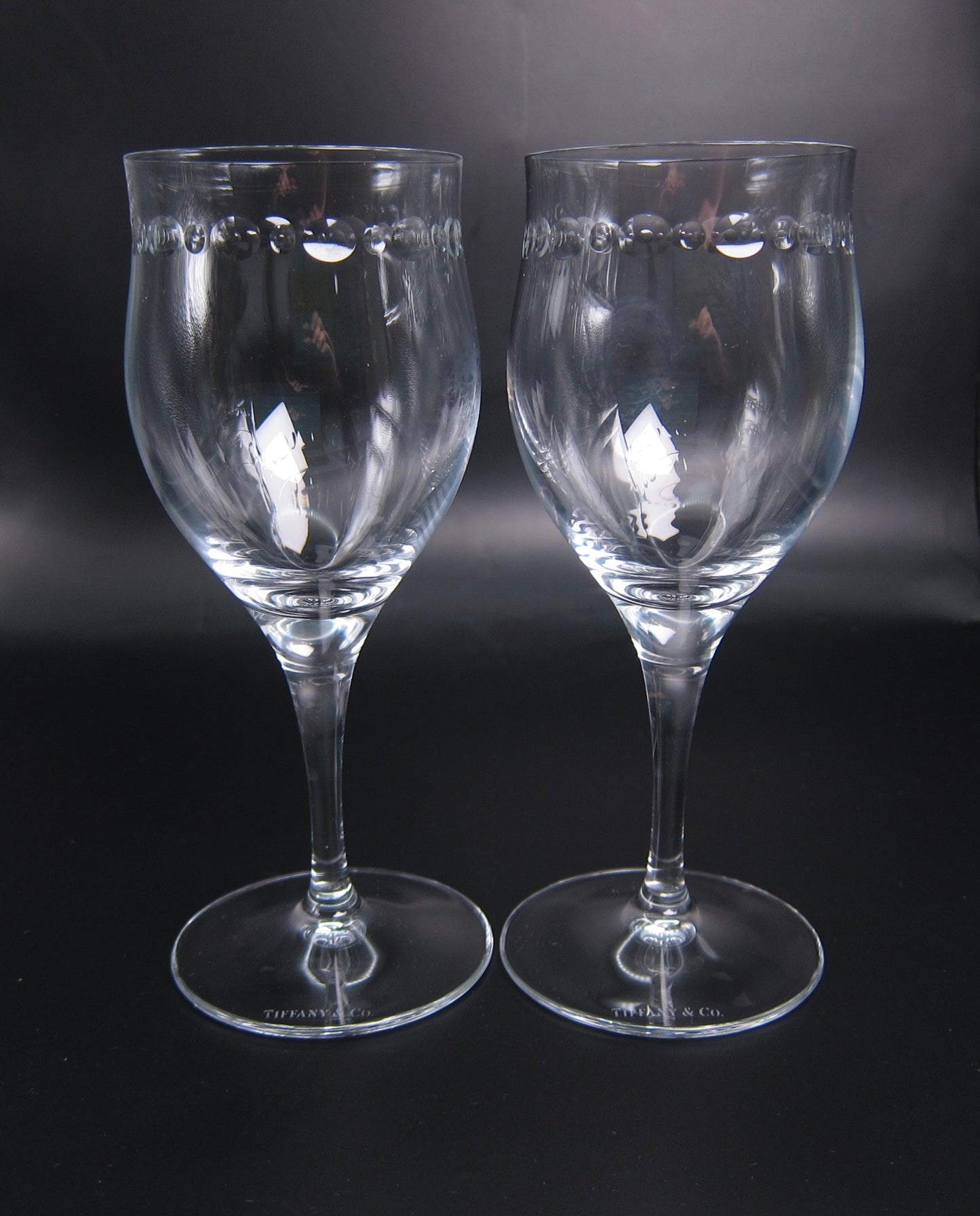 Tiffany Vintage Swing Crystal Wine Glasses Set of 2