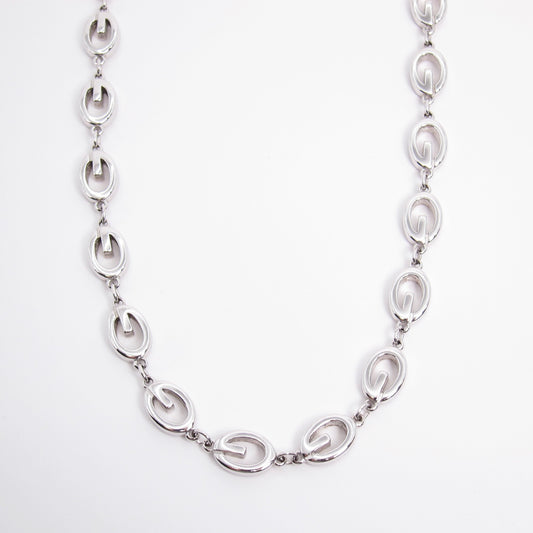 Givenchy Vintage G Logo Silver Long Necklace