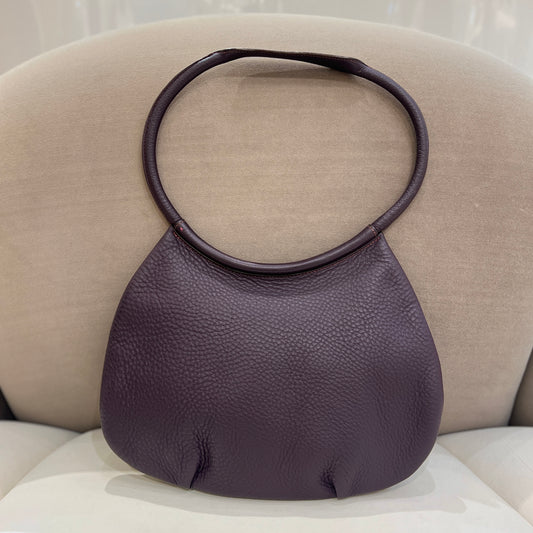 Hermes Vintage Cacahuete Shoulder Bag With Raisin Togo Leather