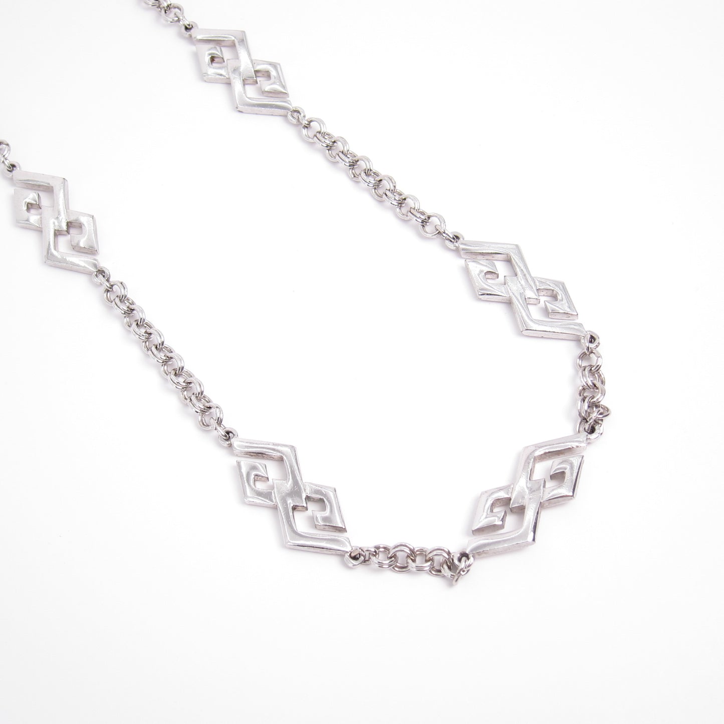 Givenchy Vintage GG Logo Silver Long Necklace