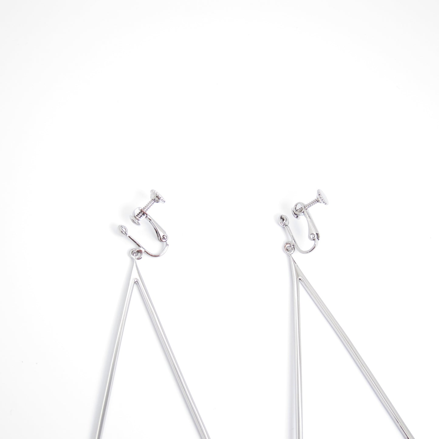 Yves Saint Laurent Vintage Stylish Dangle Silver Clip-on Earrings