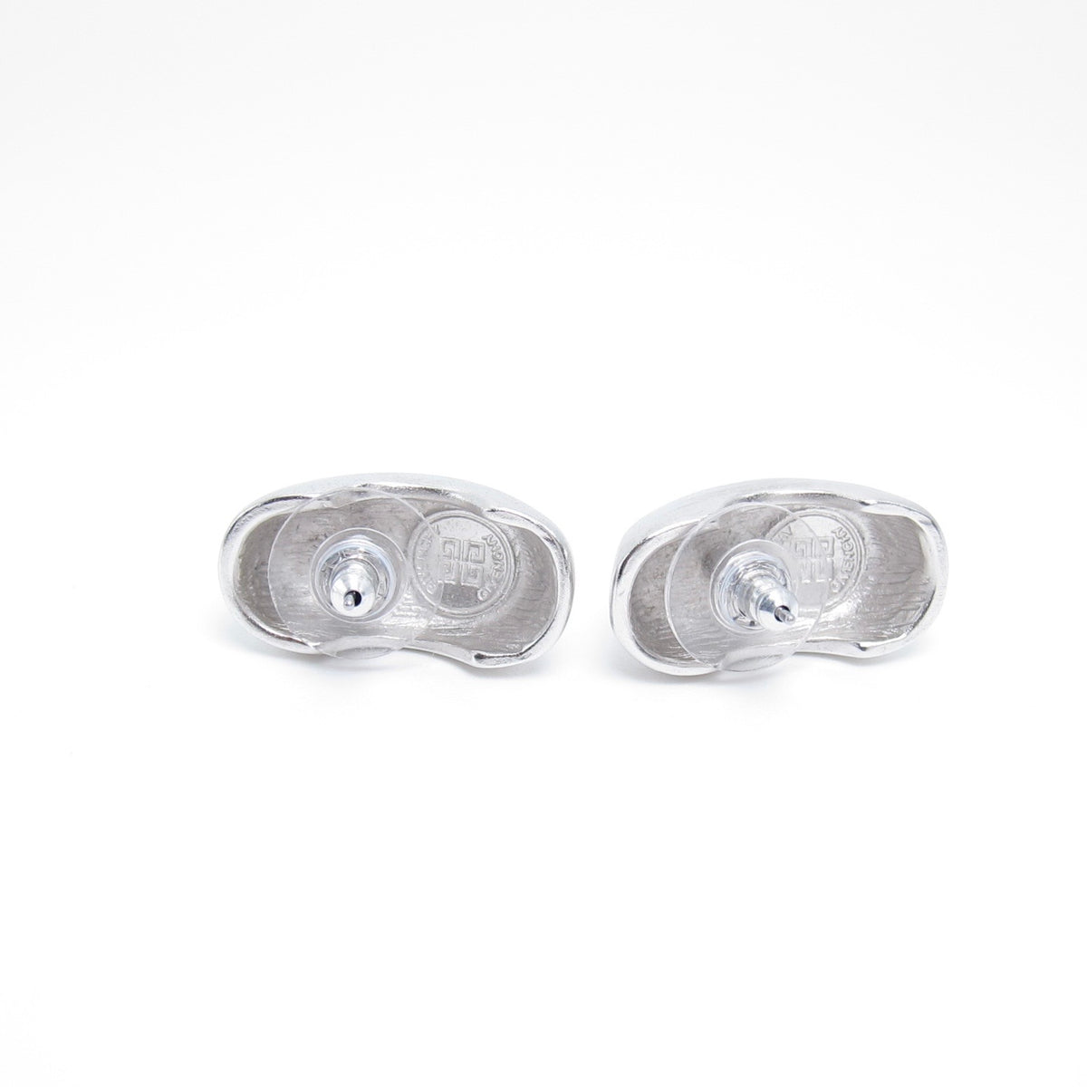 Givenchy Silver-Tone Sculptural Oval Earrings