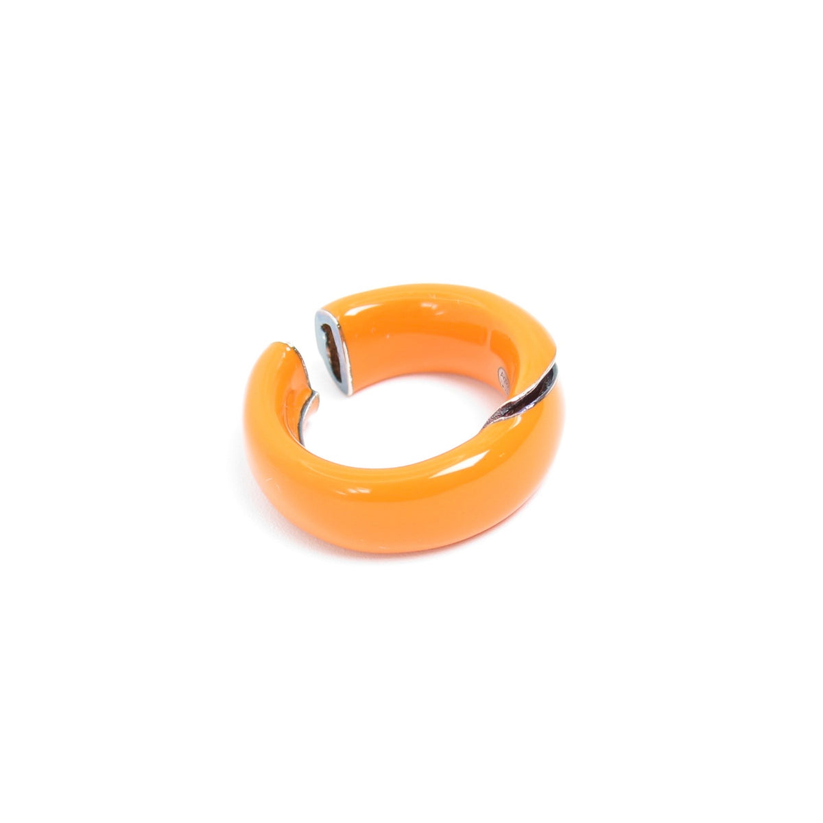 Bottega Veneta Vintage Orange 925 Sterling Silver Sculptural Ring