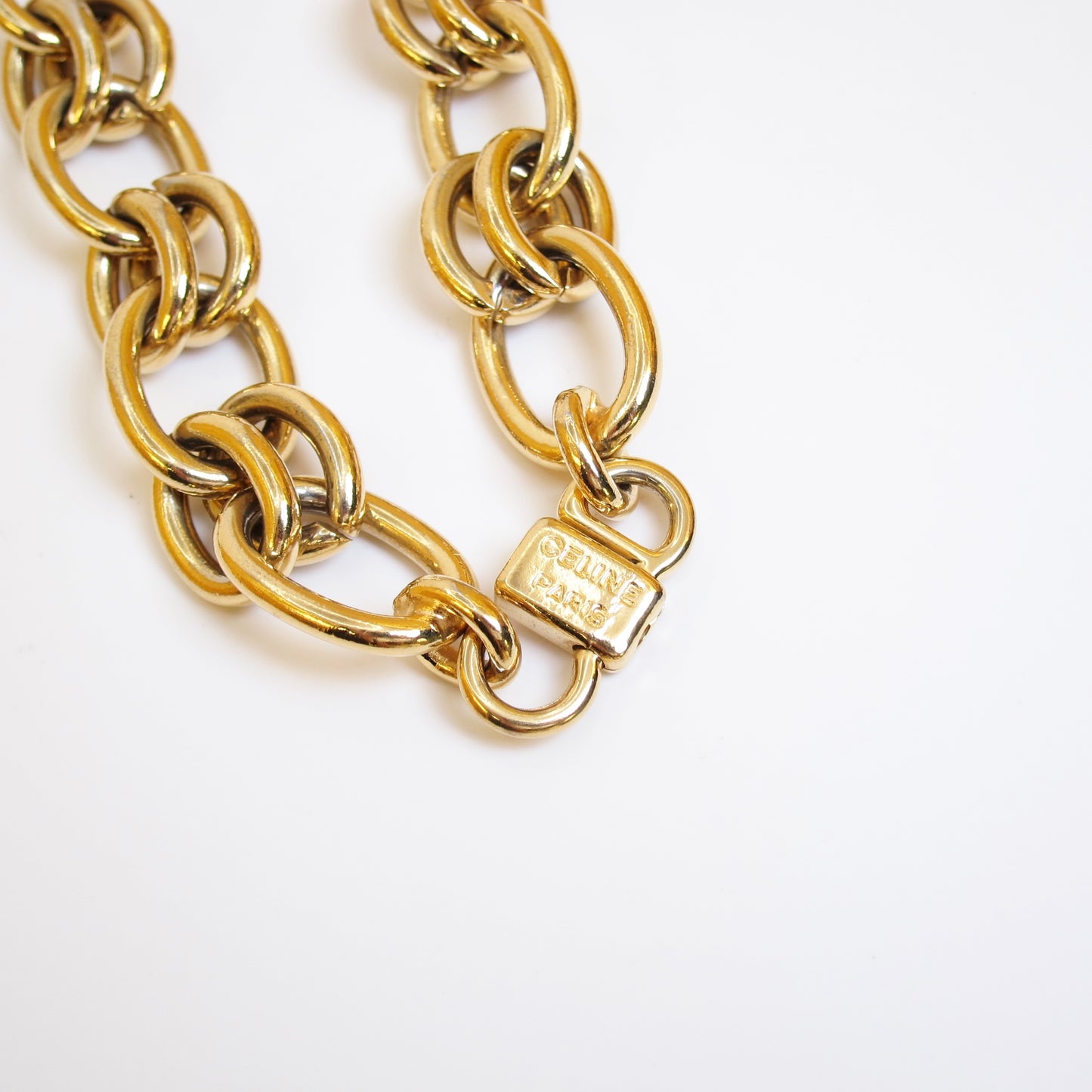 Celine Vintage Triomphe Golden Long Necklace