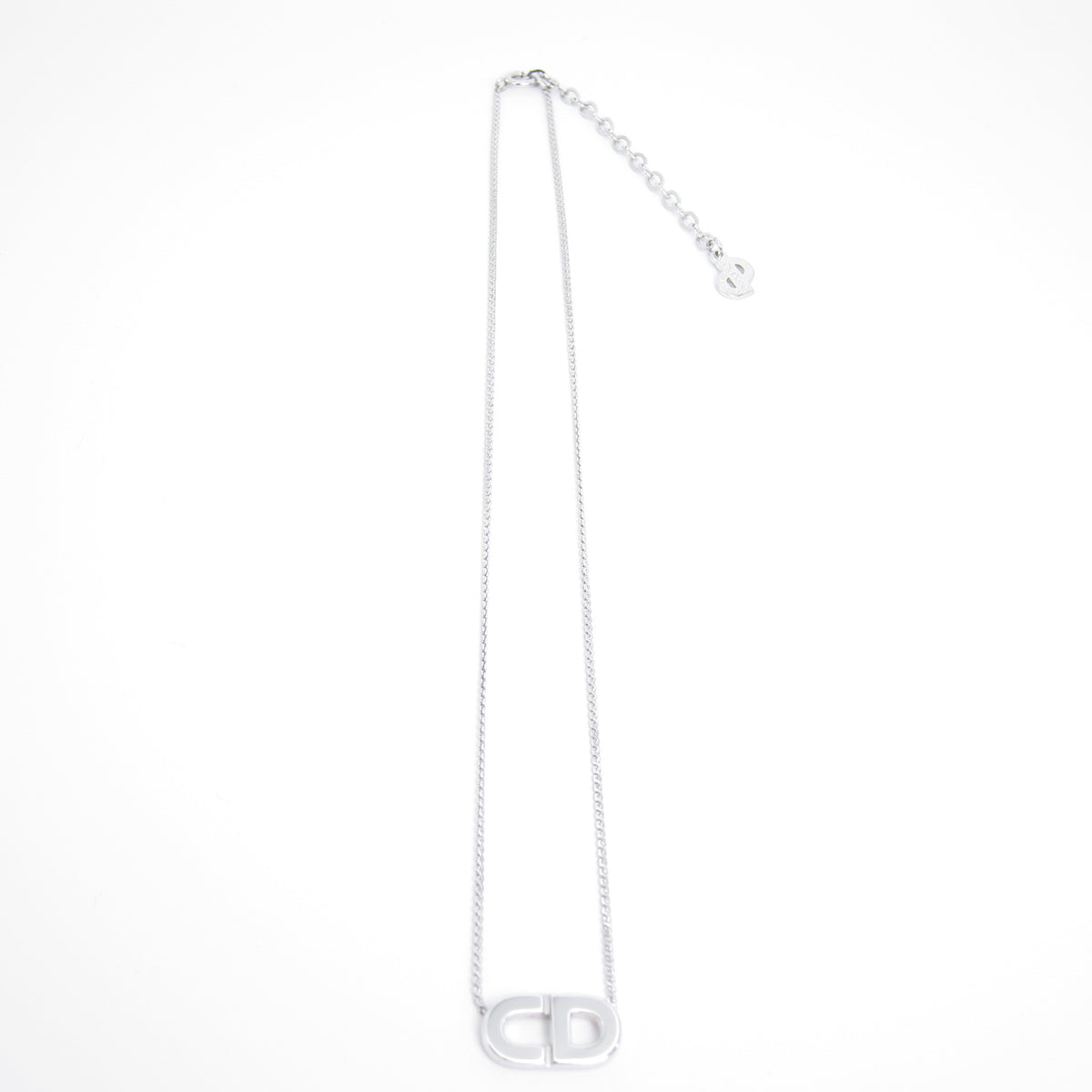 Christian Dior Vintage CD Logo Silver-Tone Necklace