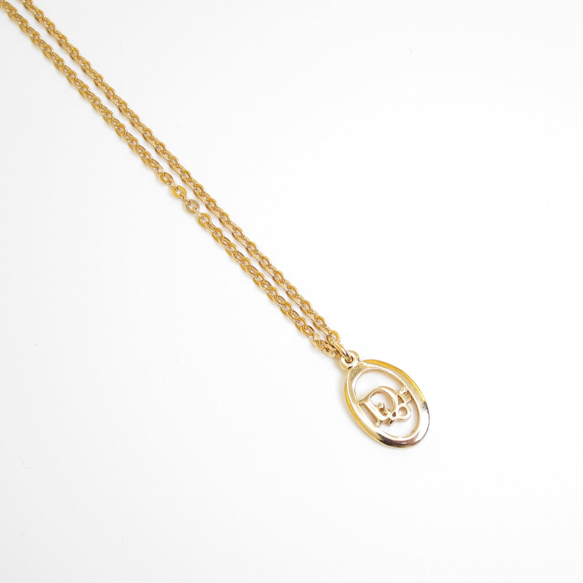 Christian Dior Vintage Oval Dior Logo Necklace