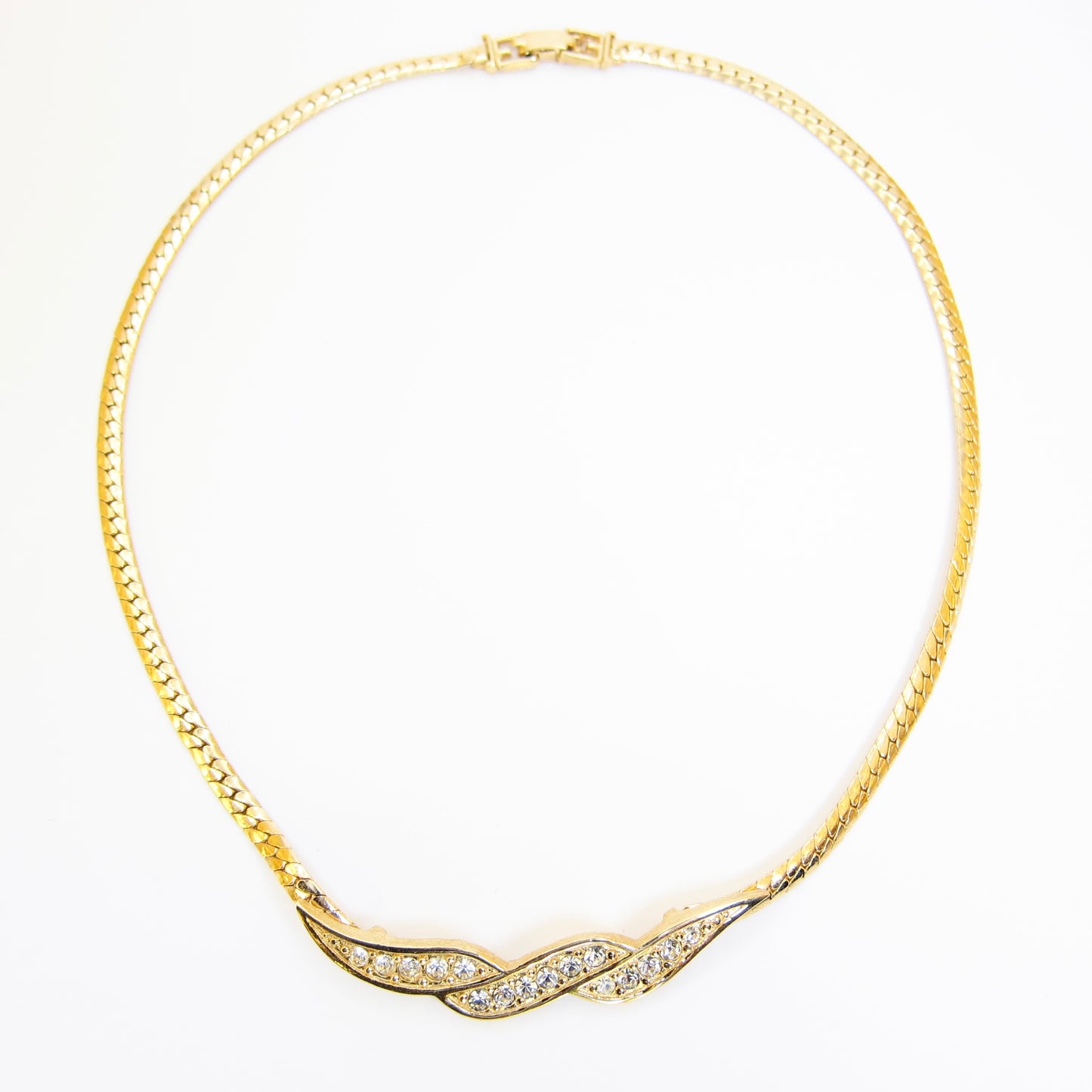 Givenchy Vintage Stylish Rhinestone Golden Necklace