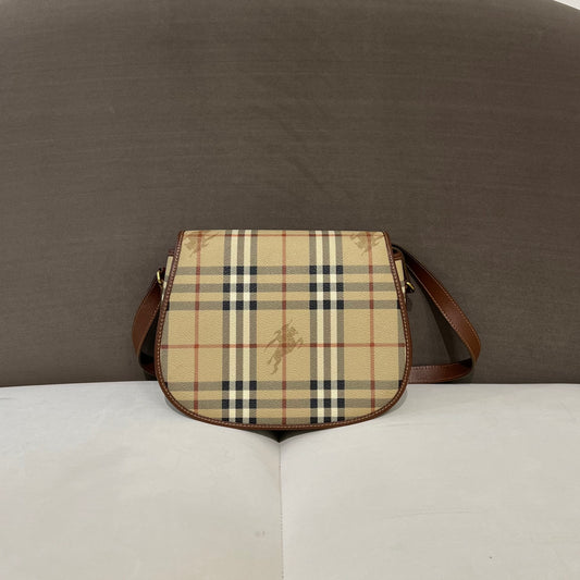 Burberry Vintage Nova Check Brown Color Shoulder Bag