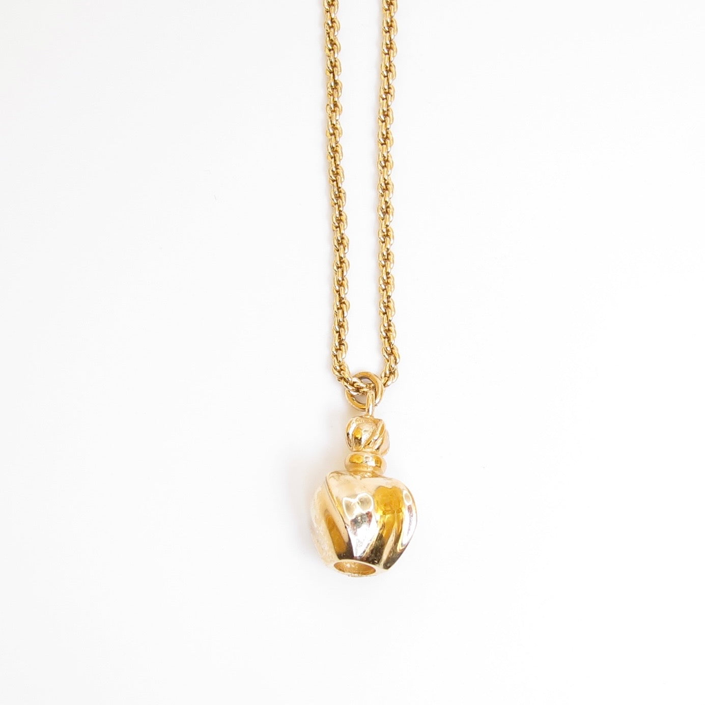 Christian Dior Vintage Perfume Bottle Pendant Golden Necklace