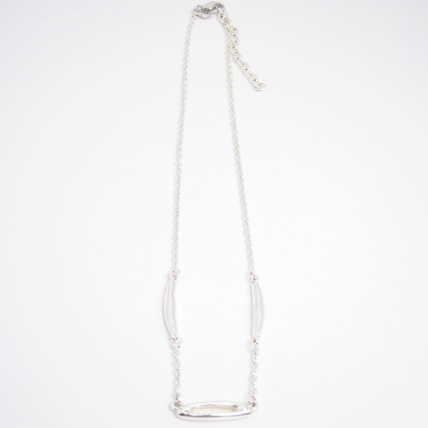 Monet Vintage Silver Plated Bar Link Chain Necklace
