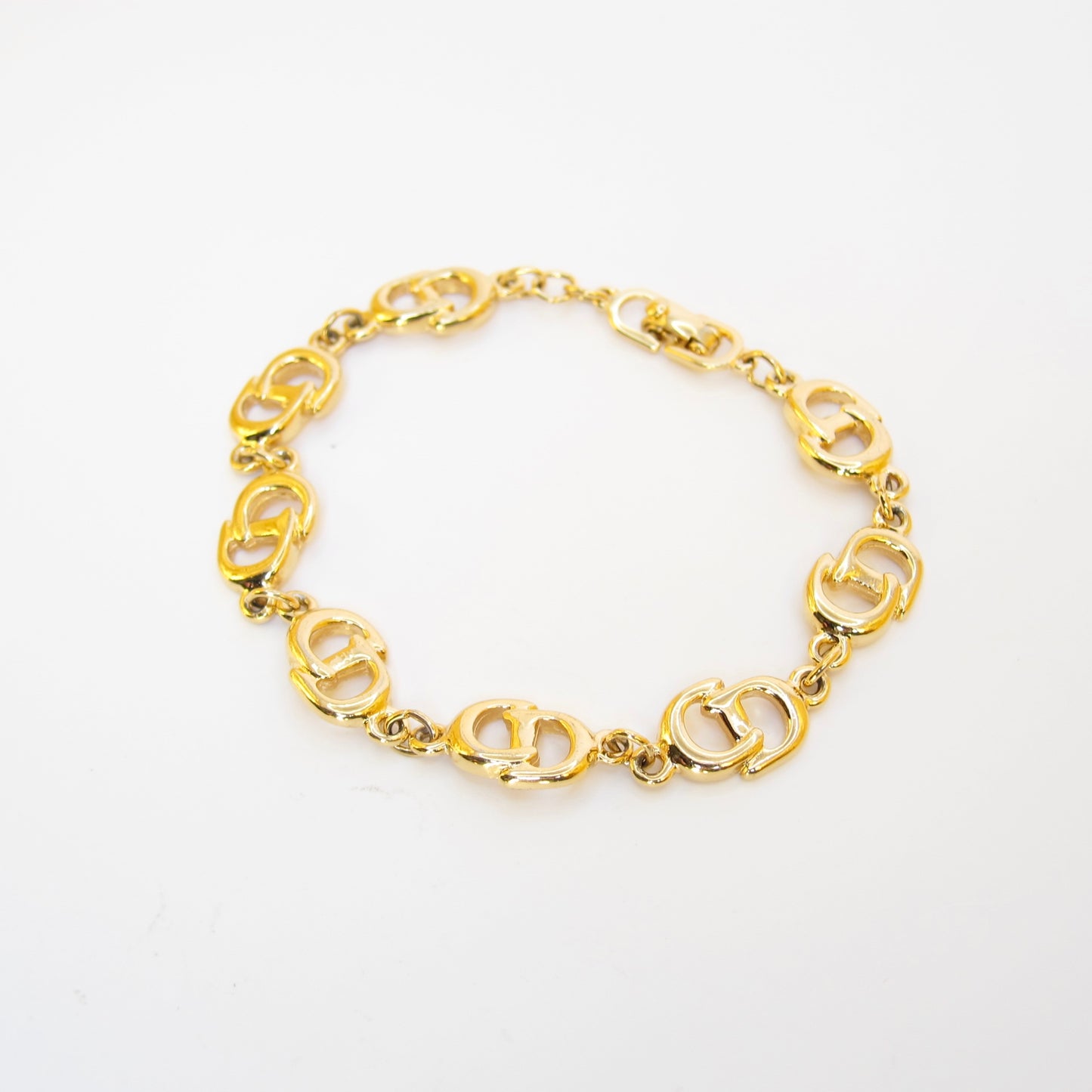 Christian Dior Vintage CD Logo Motif Golden Bracelet
