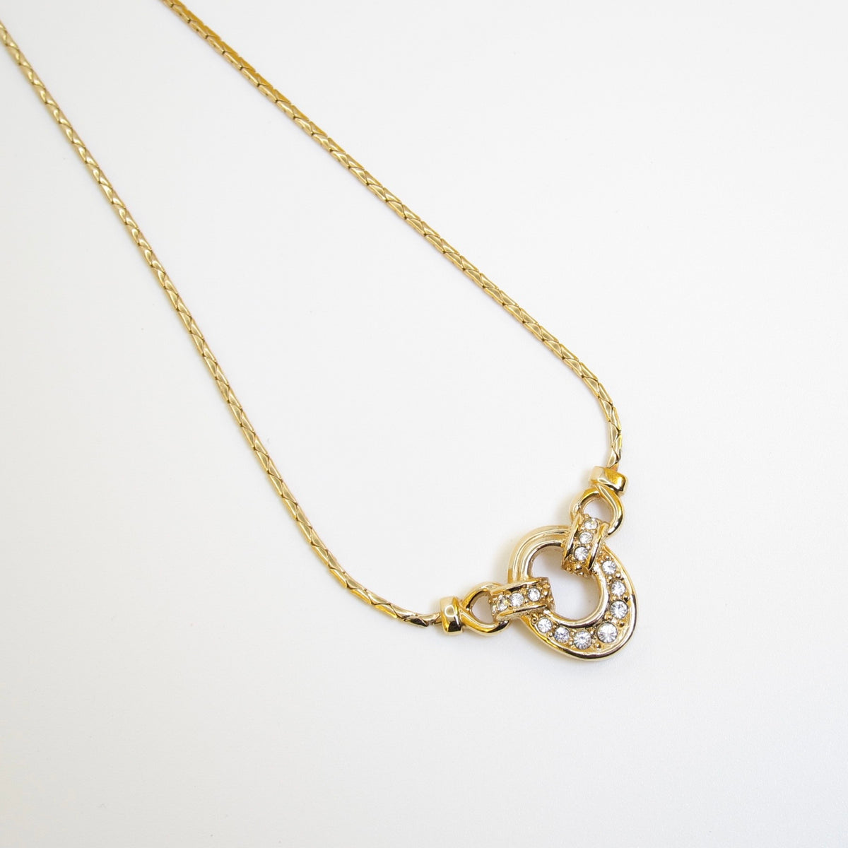 Christian Dior 中古閃石弧形金色頸鏈，42 厘米