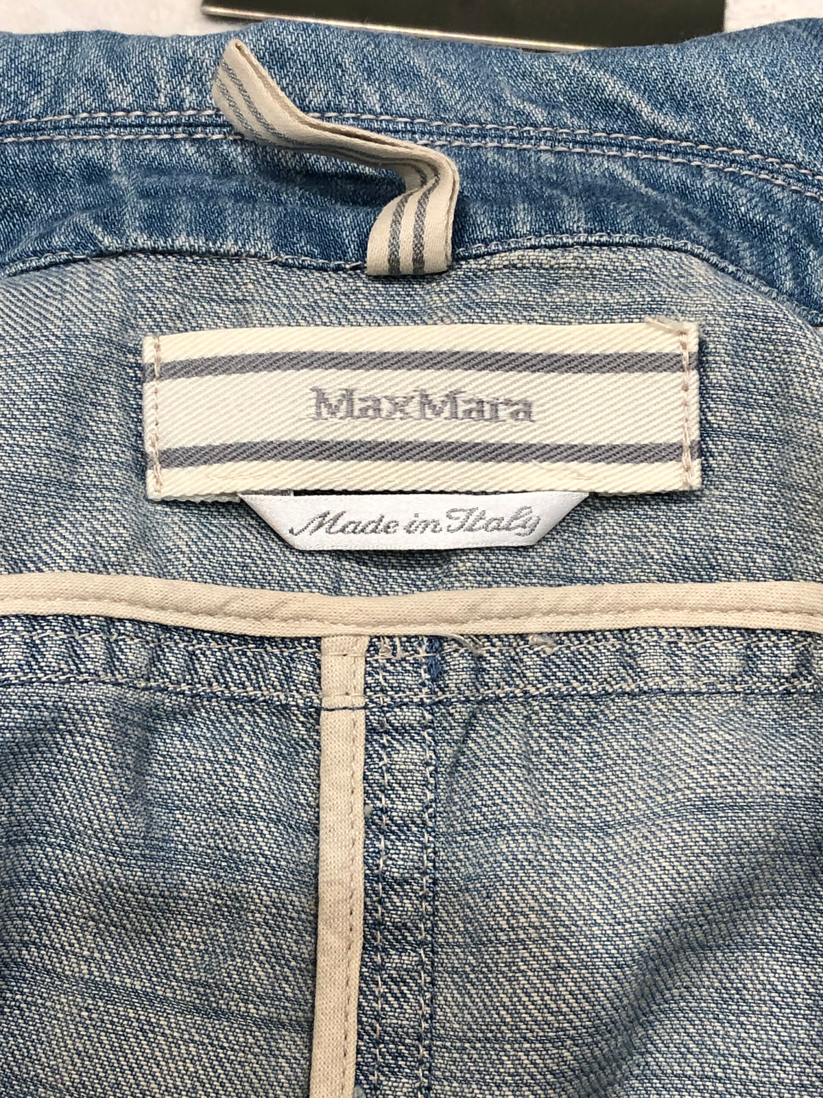 MaxMara Fitted Light Wash Denim Jacket