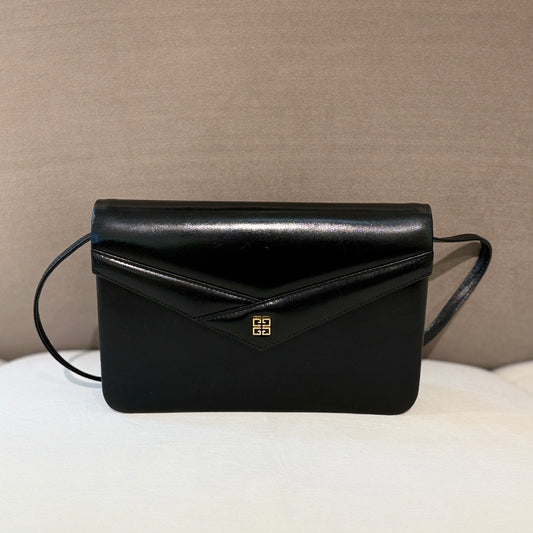 Golden 4G Logo Black Shoulder Bag