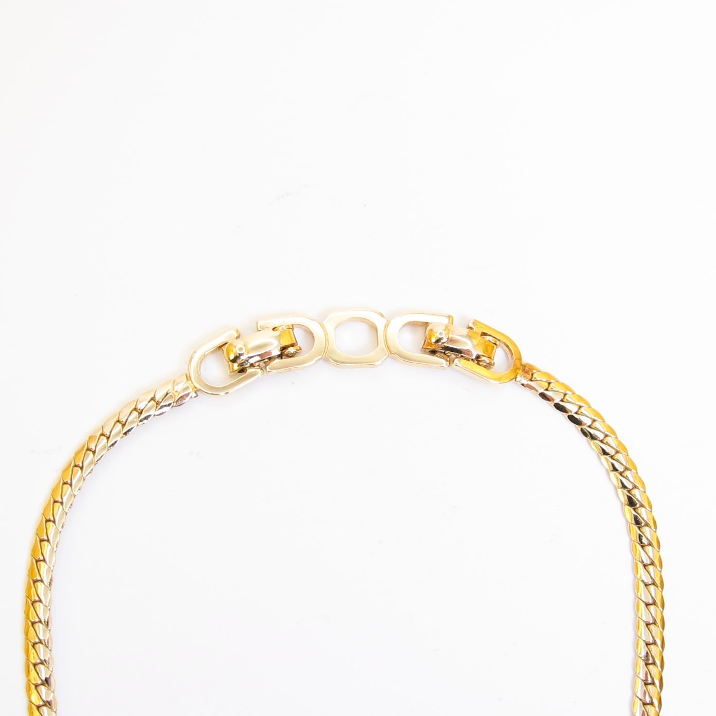 Christian Dior 復古 CD 心型水鑽金色項鍊