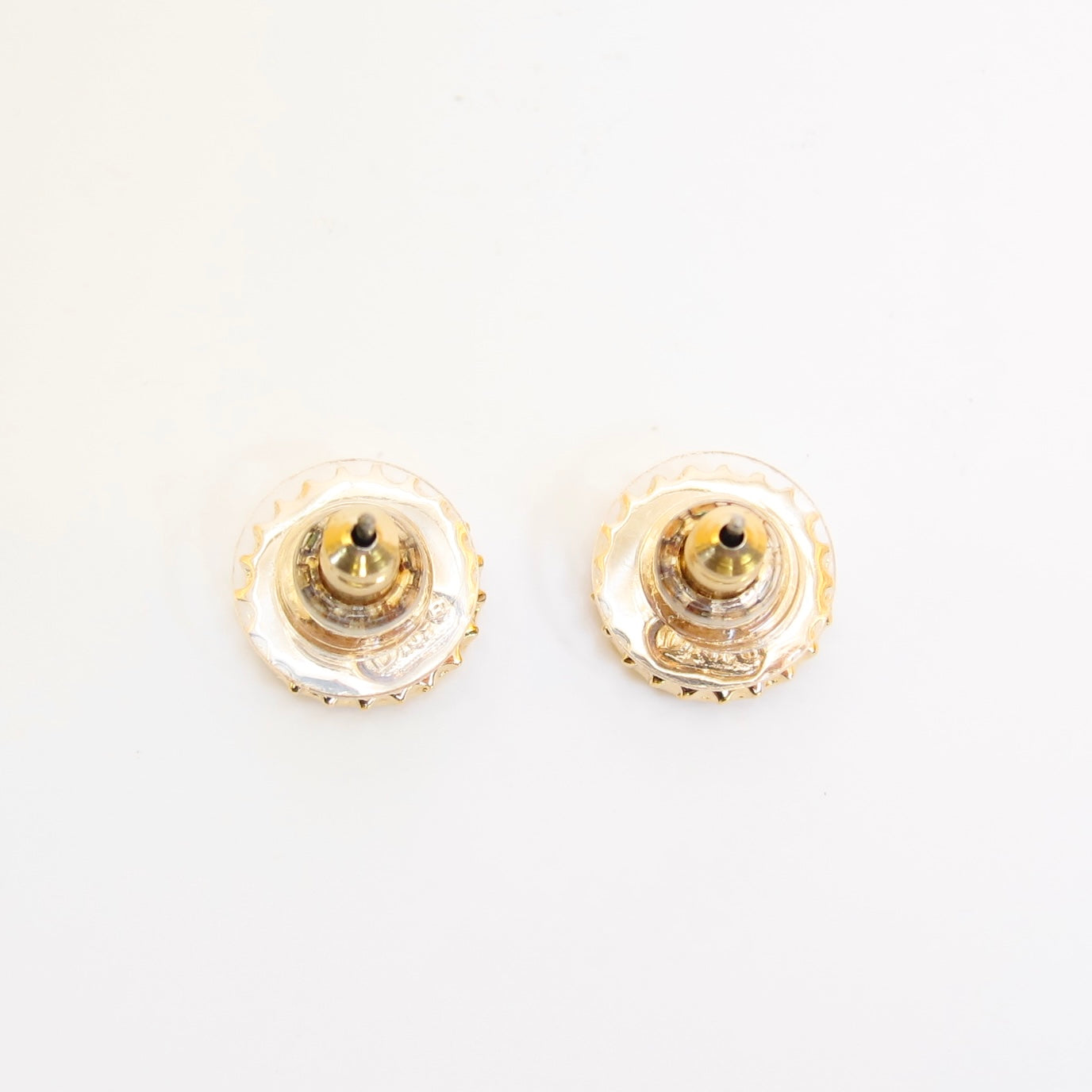 Christian Dior Vintage Dior Logo Golden Bottle Cap Earrings