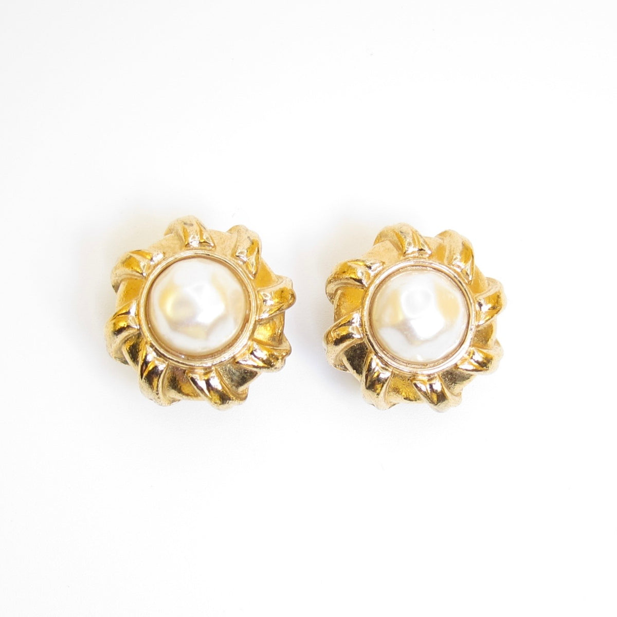 Givenchy Gold-Tone Faux Pearl Floral Clip-On Earrings