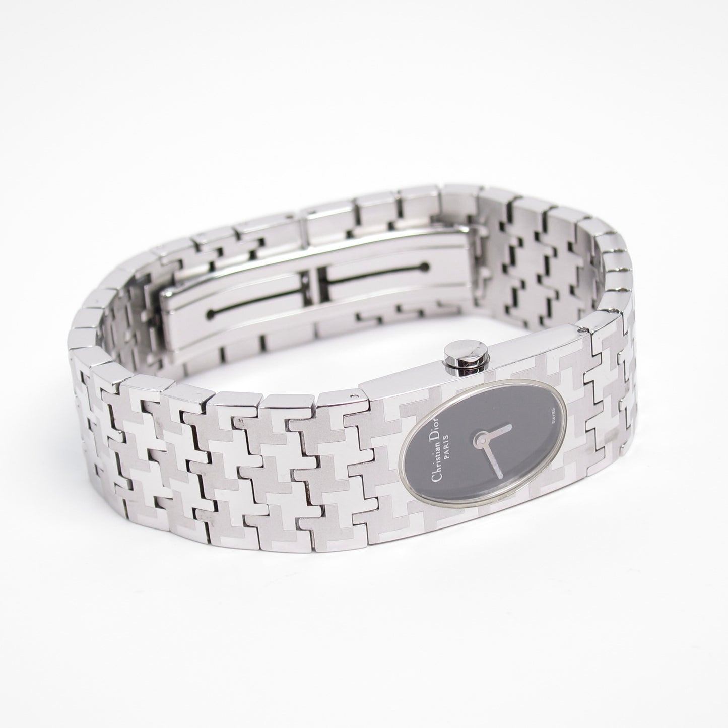 Christian Dior Vintage Miss Dior Black Face Silver Watch