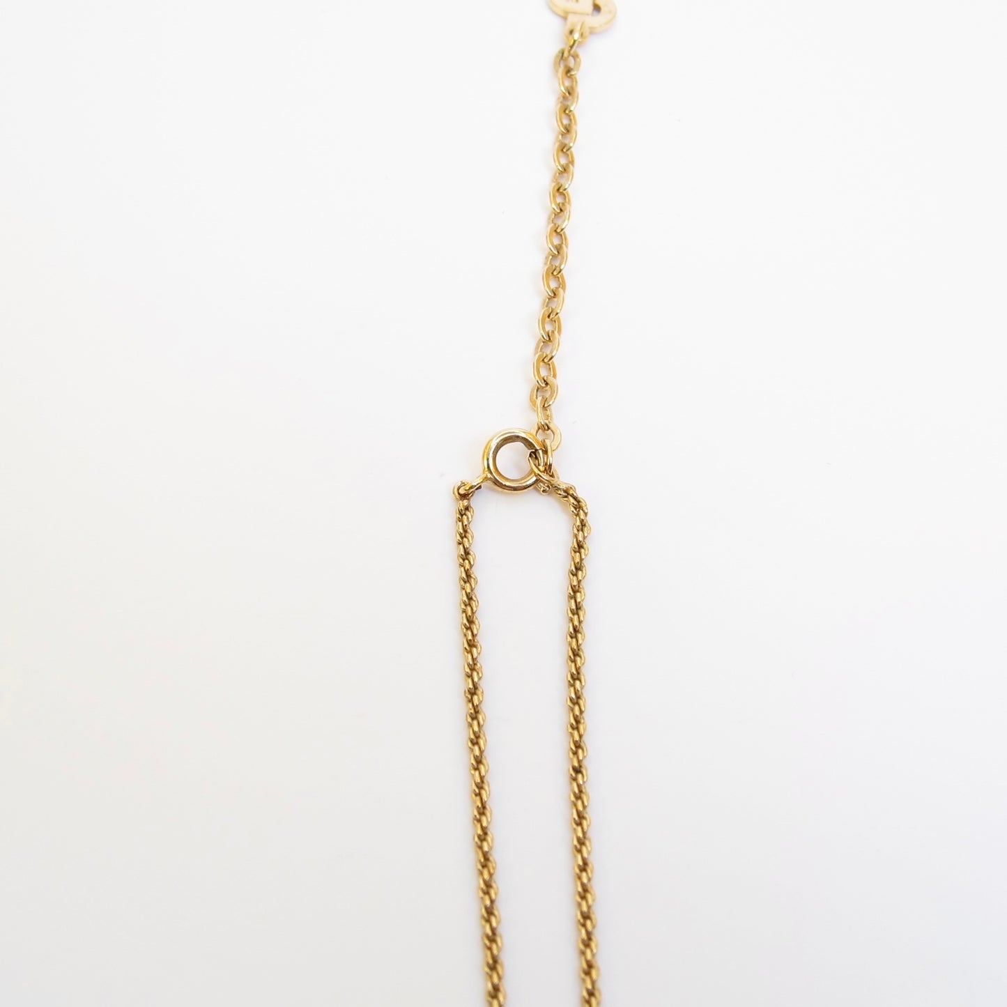 Christian Dior Vintage CD Logo in Octagon Black and Rhinestone Golden Necklace