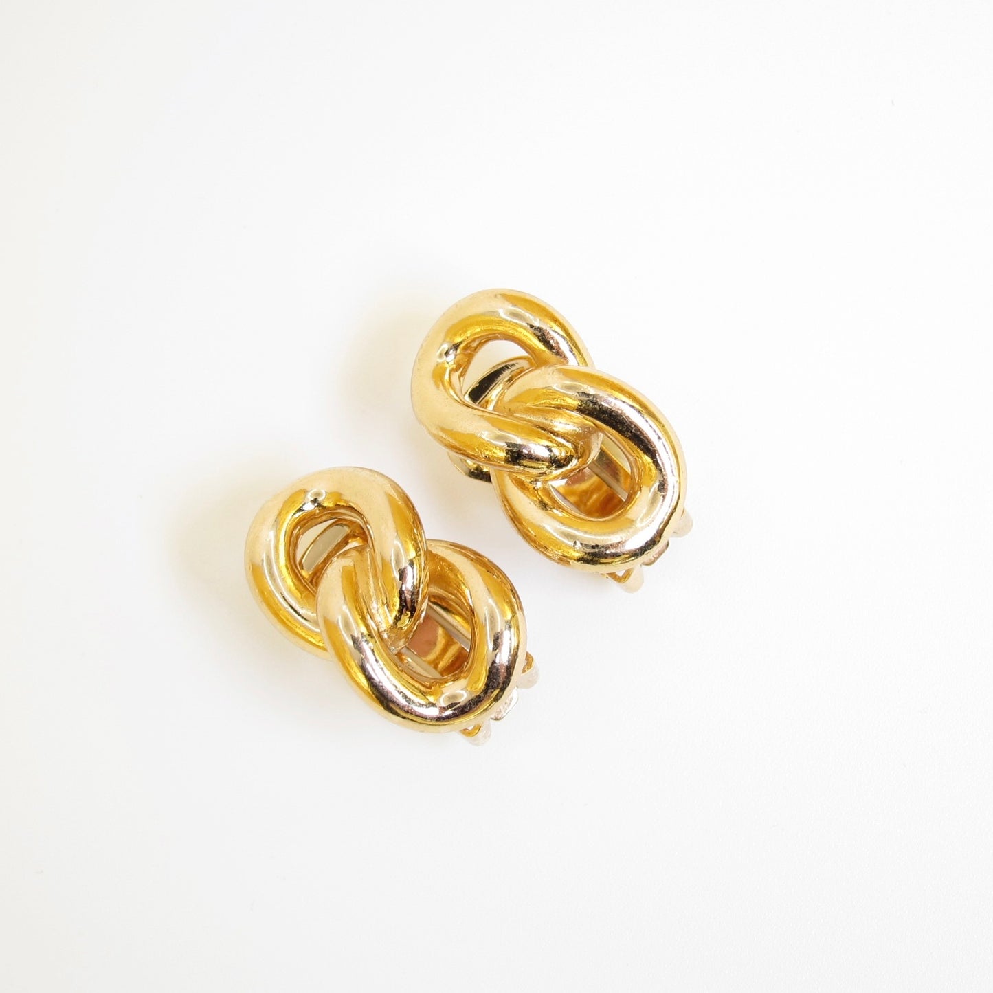 Christian Dior Vintage Interlocking Link Clip-On Earrings